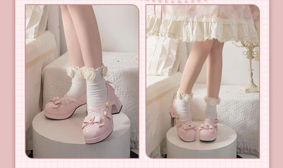 Milk Bun Bunny - Sweet Lolita High Heel Bow Princess Lolita Shoes - Image 19