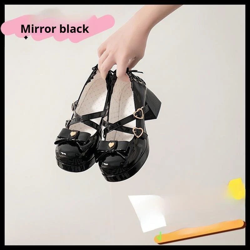 Milk Bun Bunny - Sweet Lolita High Heel Bow Princess Lolita Shoes - Image 2