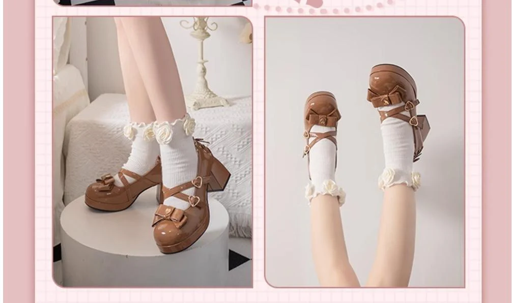Milk Bun Bunny - Sweet Lolita High Heel Bow Princess Lolita Shoes - Image 28