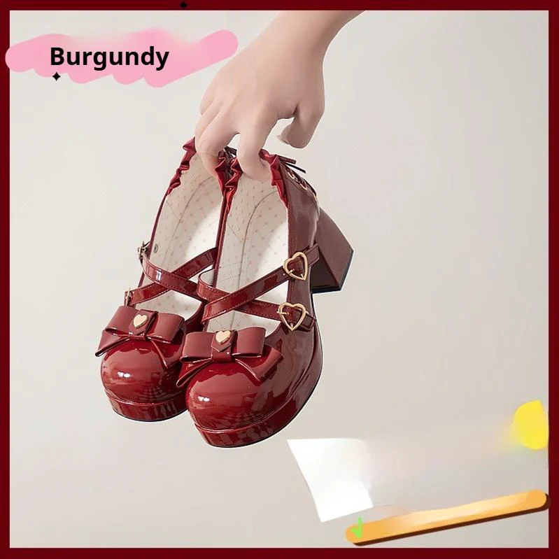 Milk Bun Bunny - Sweet Lolita High Heel Bow Princess Lolita Shoes - Image 3