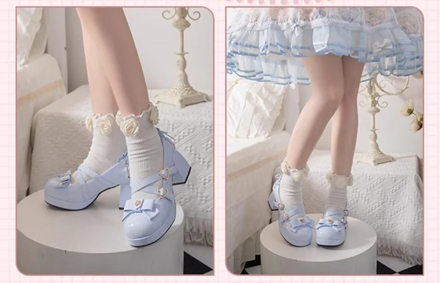 Milk Bun Bunny - Sweet Lolita High Heel Bow Princess Lolita Shoes - Image 32