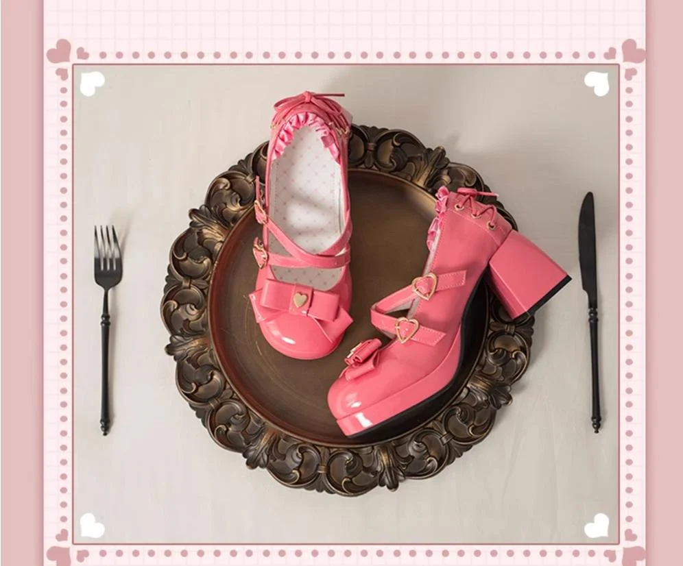 Milk Bun Bunny - Sweet Lolita High Heel Bow Princess Lolita Shoes - Image 33