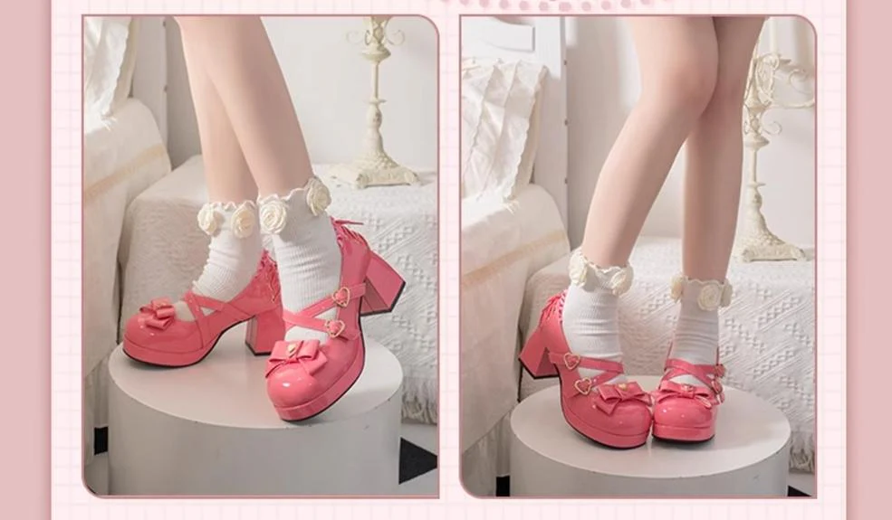 Milk Bun Bunny - Sweet Lolita High Heel Bow Princess Lolita Shoes - Image 36