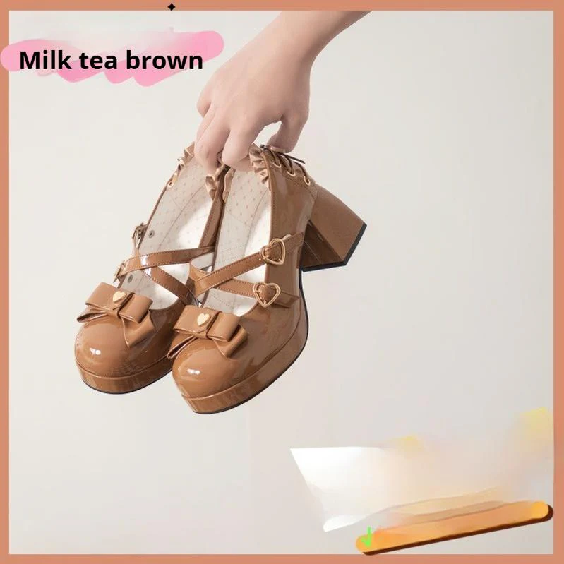 Milk Bun Bunny - Sweet Lolita High Heel Bow Princess Lolita Shoes - Image 6