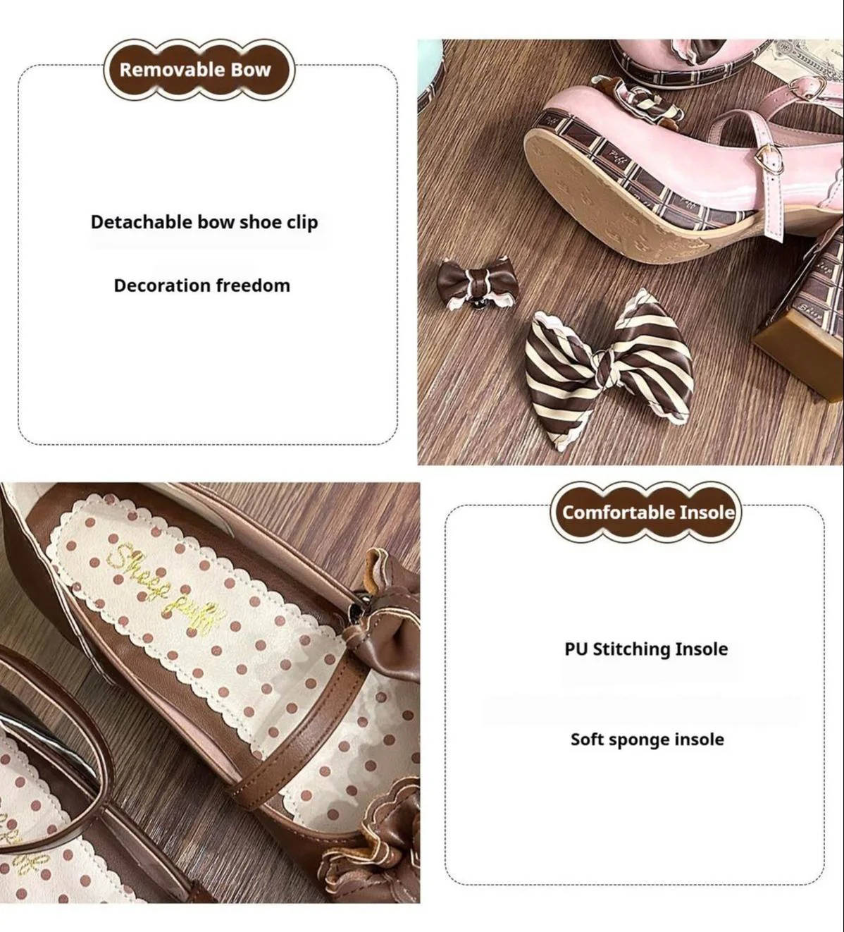 Layered Pastry - Sweet Lolita High Heel Shoes Chocolate Prints Shoes - Image 17