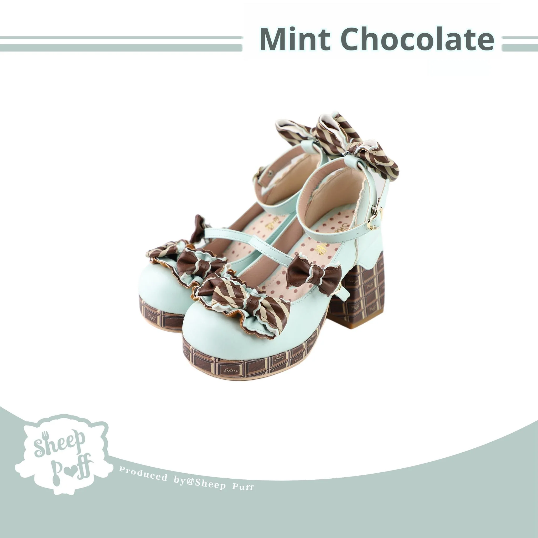 Layered Pastry - Sweet Lolita High Heel Shoes Chocolate Prints Shoes - Image 23