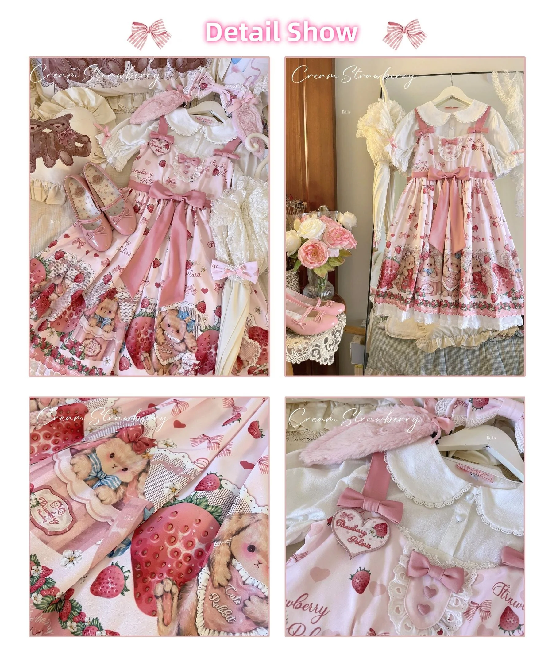 Rabbit Berry Gift Box - Sweet Lolita JSK Pink Lolita Dress - Image 11