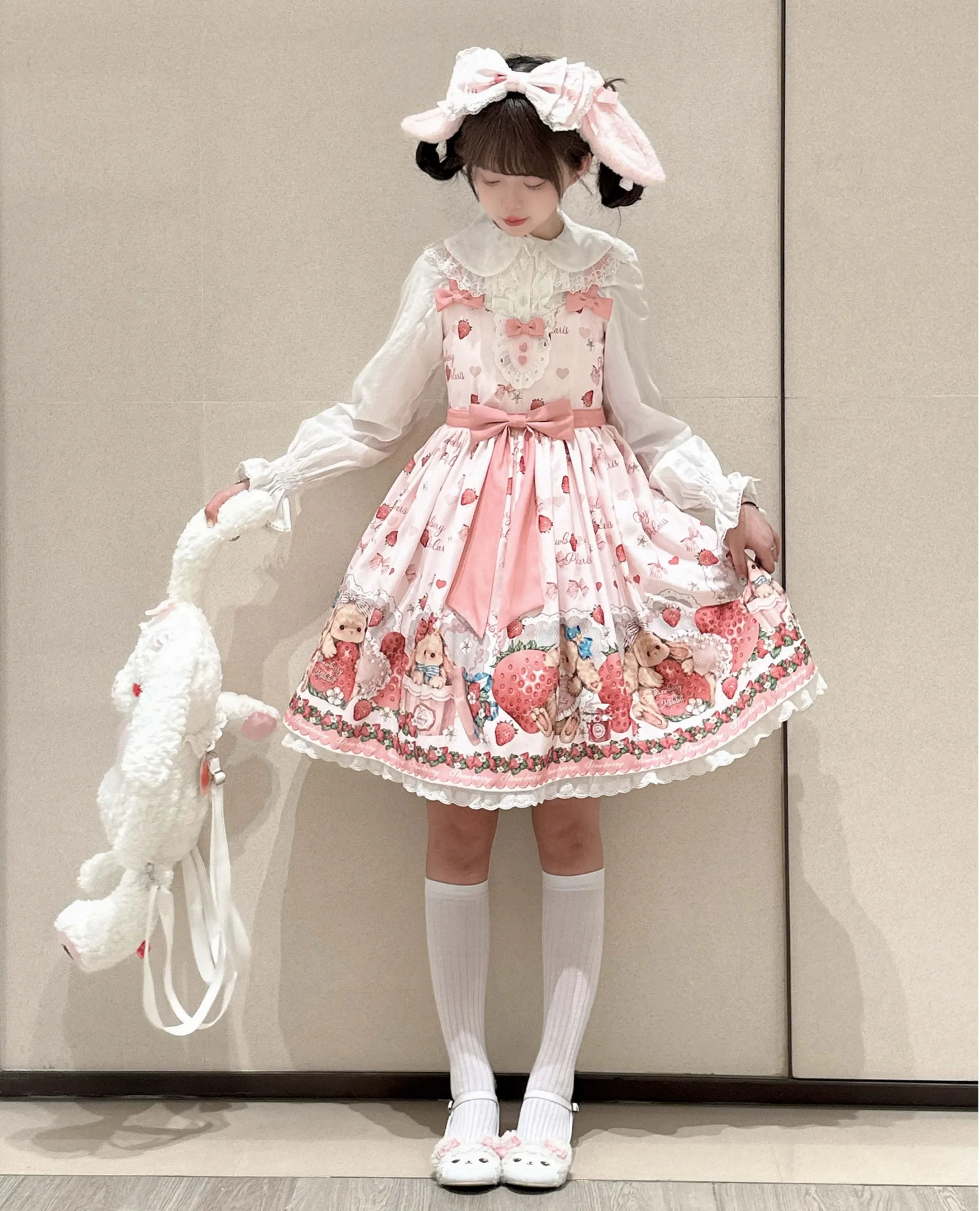 Rabbit Berry Gift Box - Sweet Lolita JSK Pink Lolita Dress - Image 21