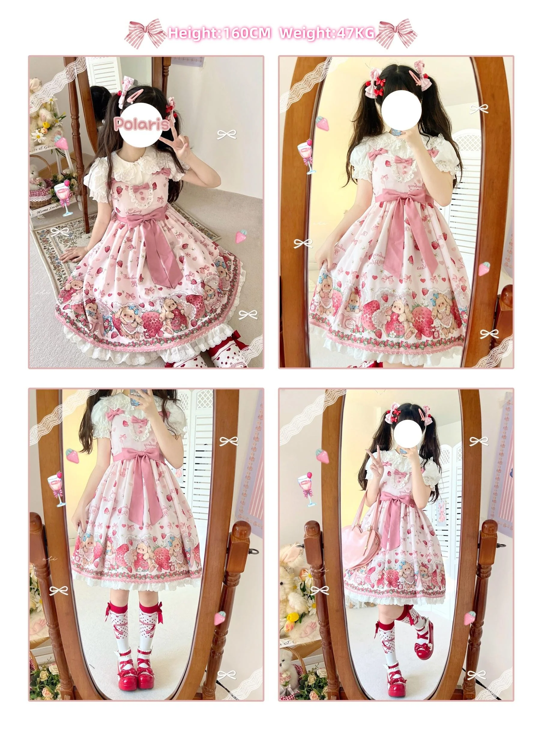 Rabbit Berry Gift Box - Sweet Lolita JSK Pink Lolita Dress - Image 35