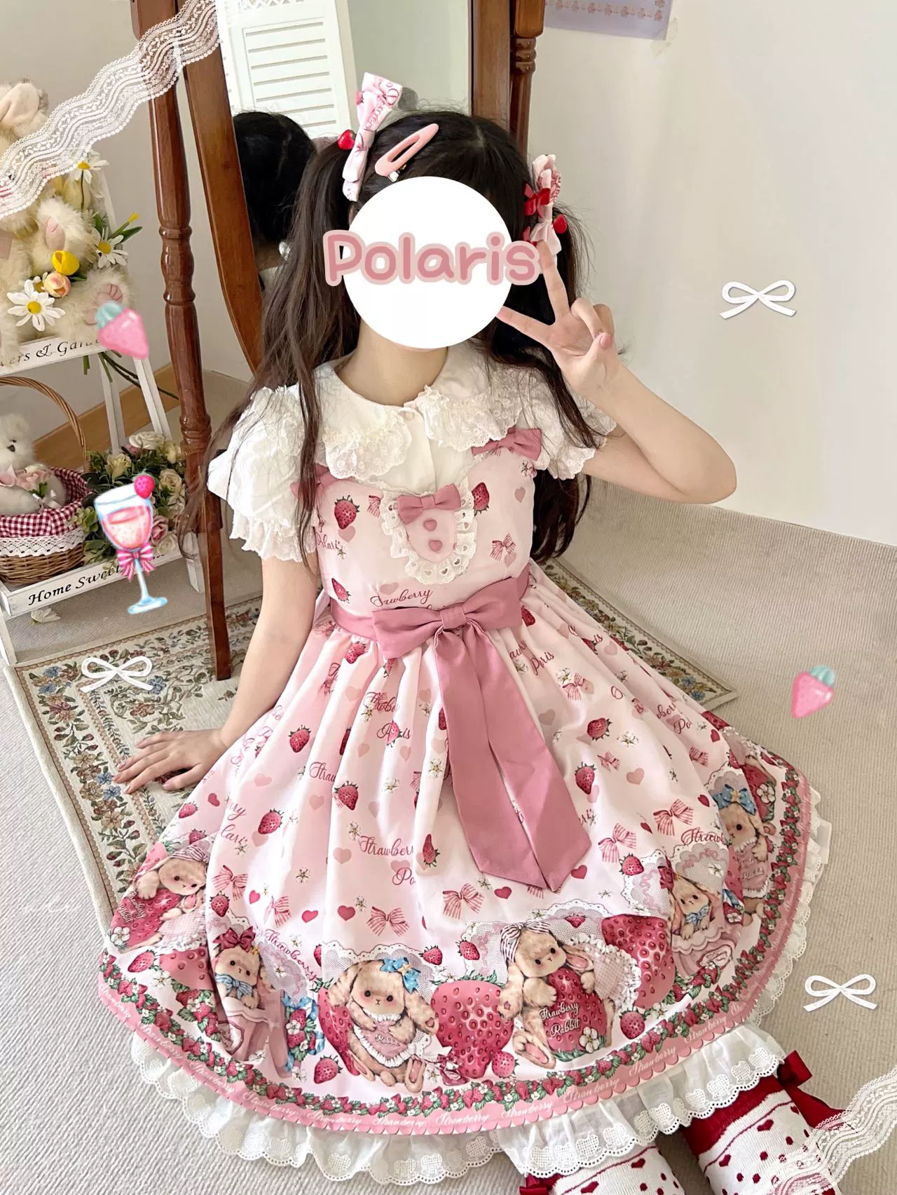 Rabbit Berry Gift Box - Sweet Lolita JSK Pink Lolita Dress - Image 36