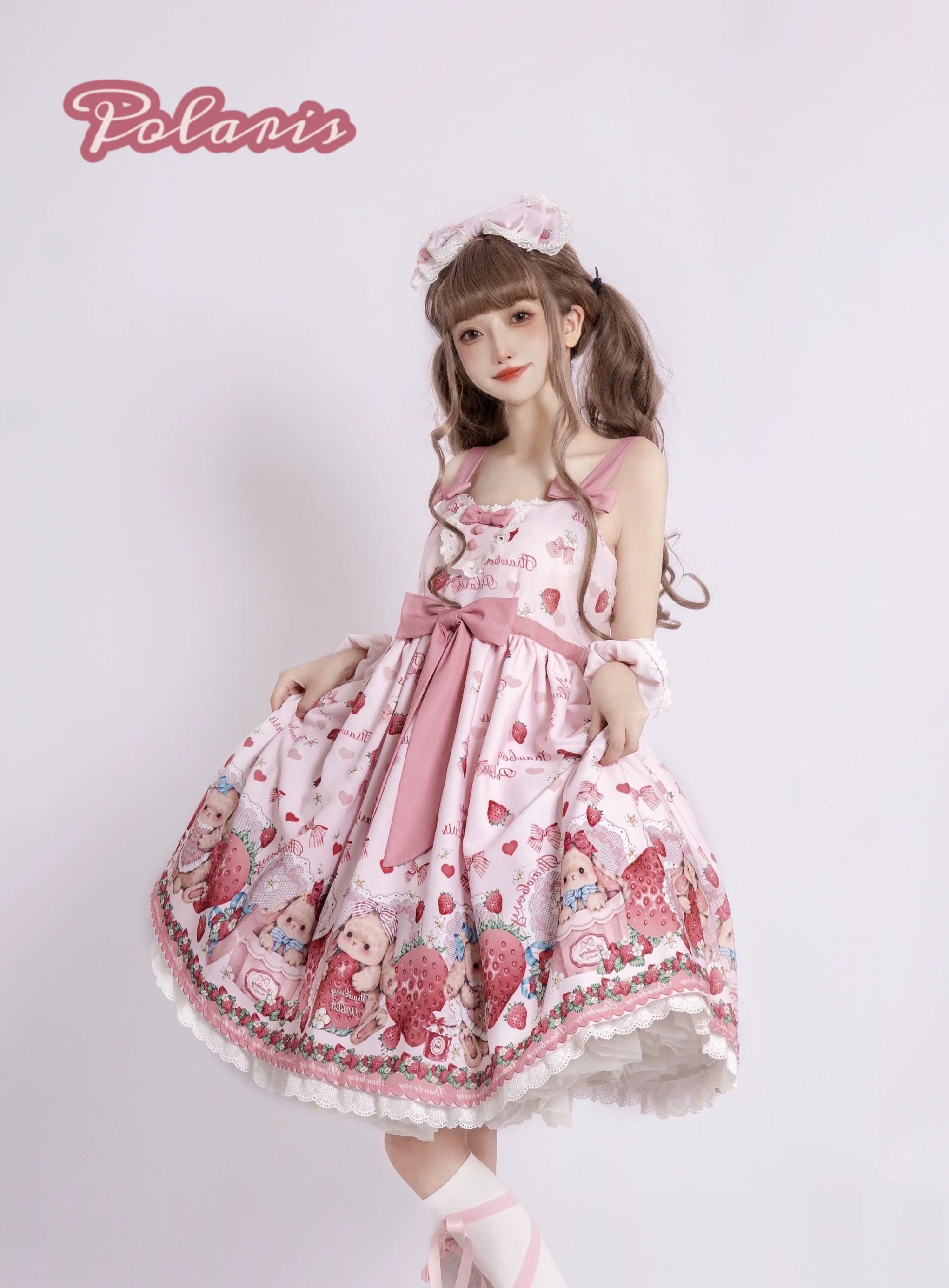 Rabbit Berry Gift Box - Sweet Lolita JSK Pink Lolita Dress - Image 5