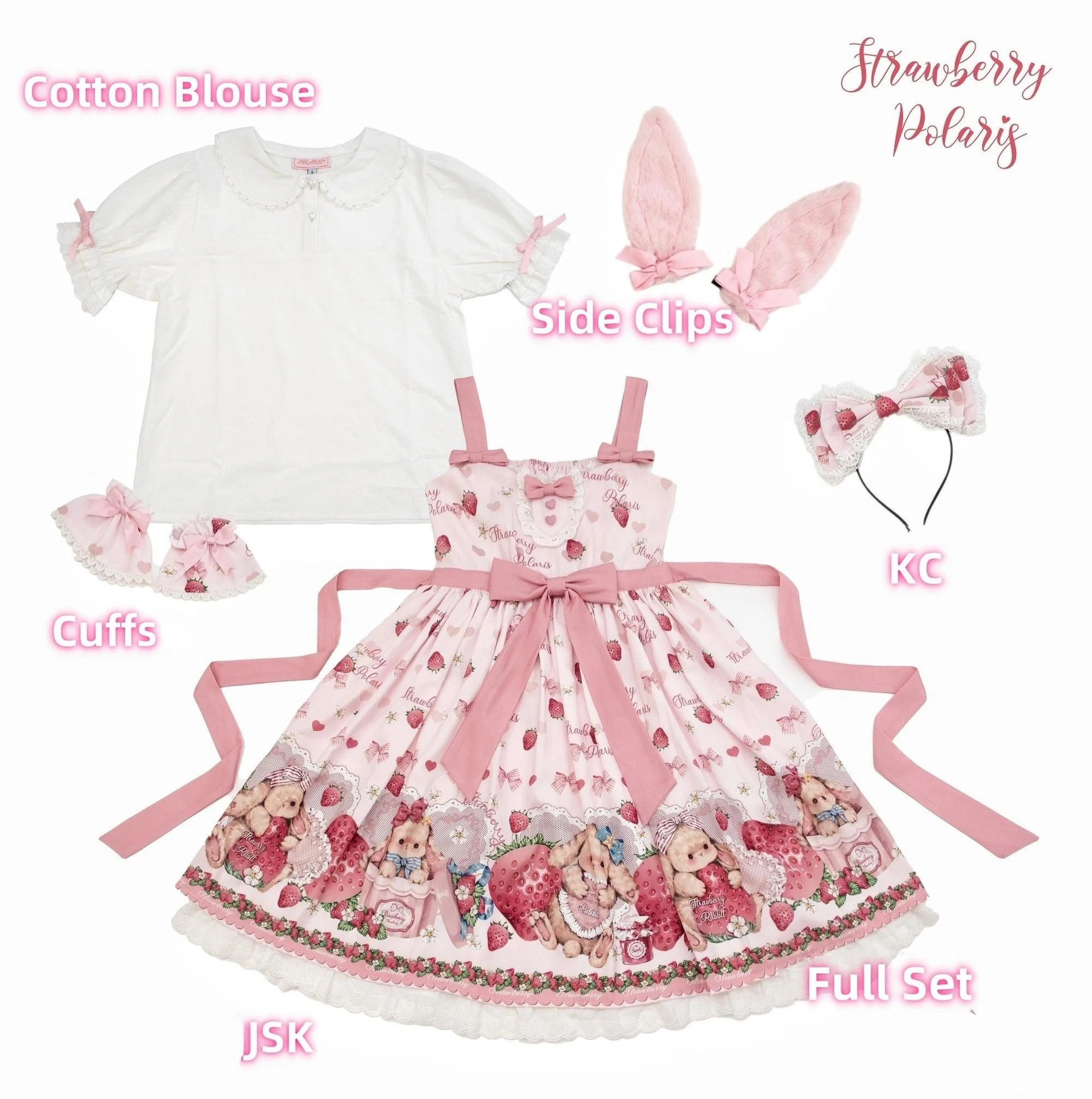 Rabbit Berry Gift Box - Sweet Lolita JSK Pink Lolita Dress - Image 6