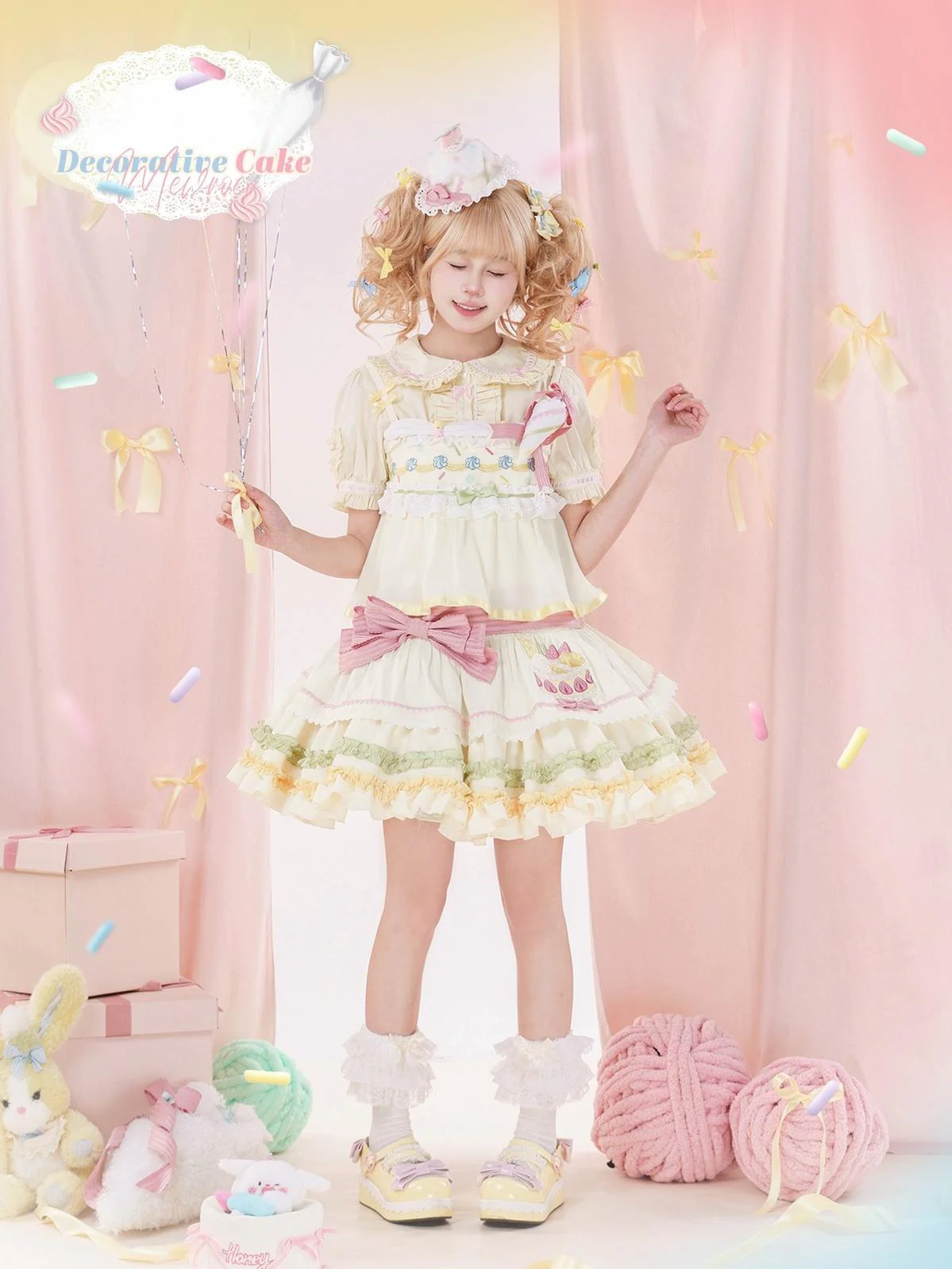Decorative Cake - Sweet Lolita JSK Camisole Jumper Dress - Image 2