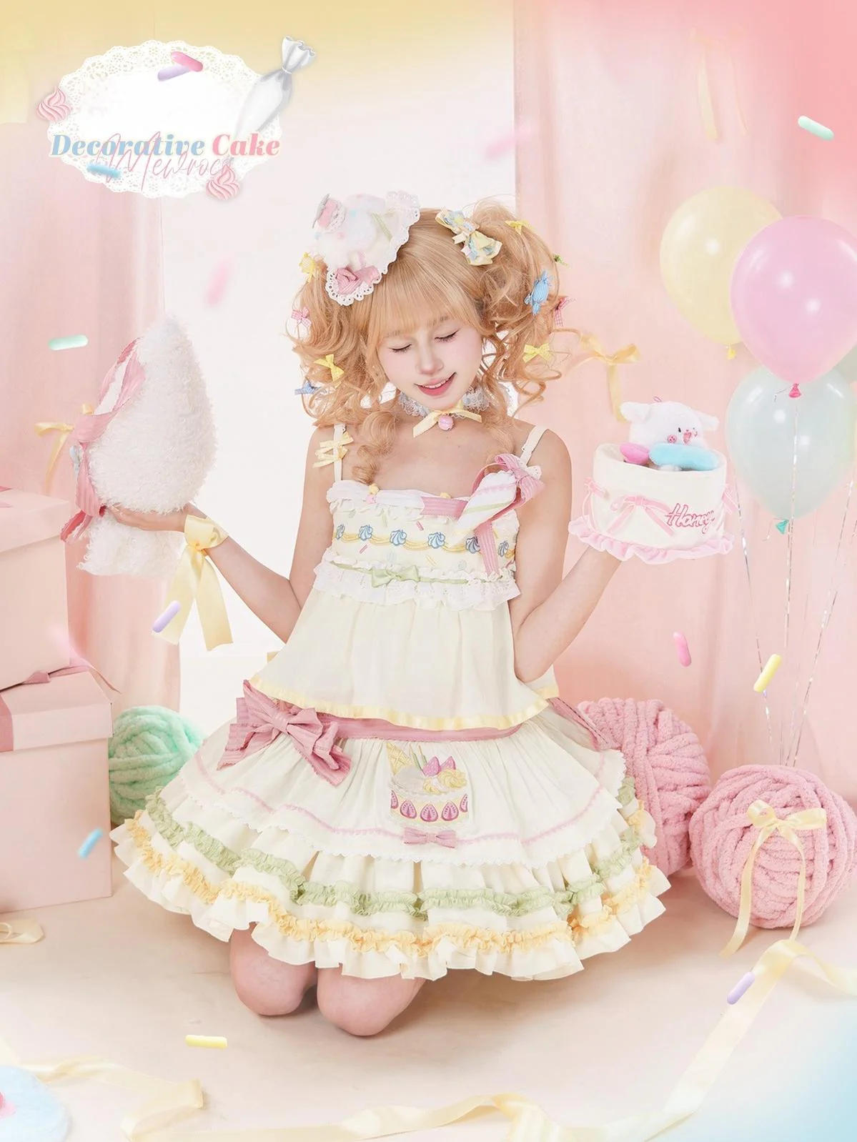 Decorative Cake - Sweet Lolita JSK Camisole Jumper Dress - Image 6
