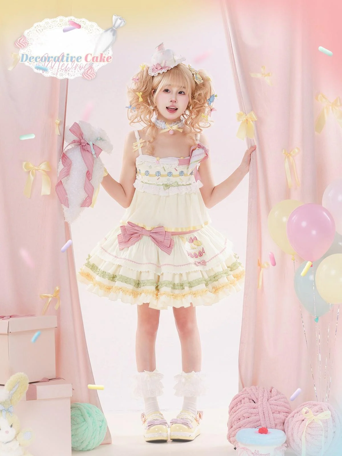 Decorative Cake - Sweet Lolita JSK Camisole Jumper Dress - Image 8
