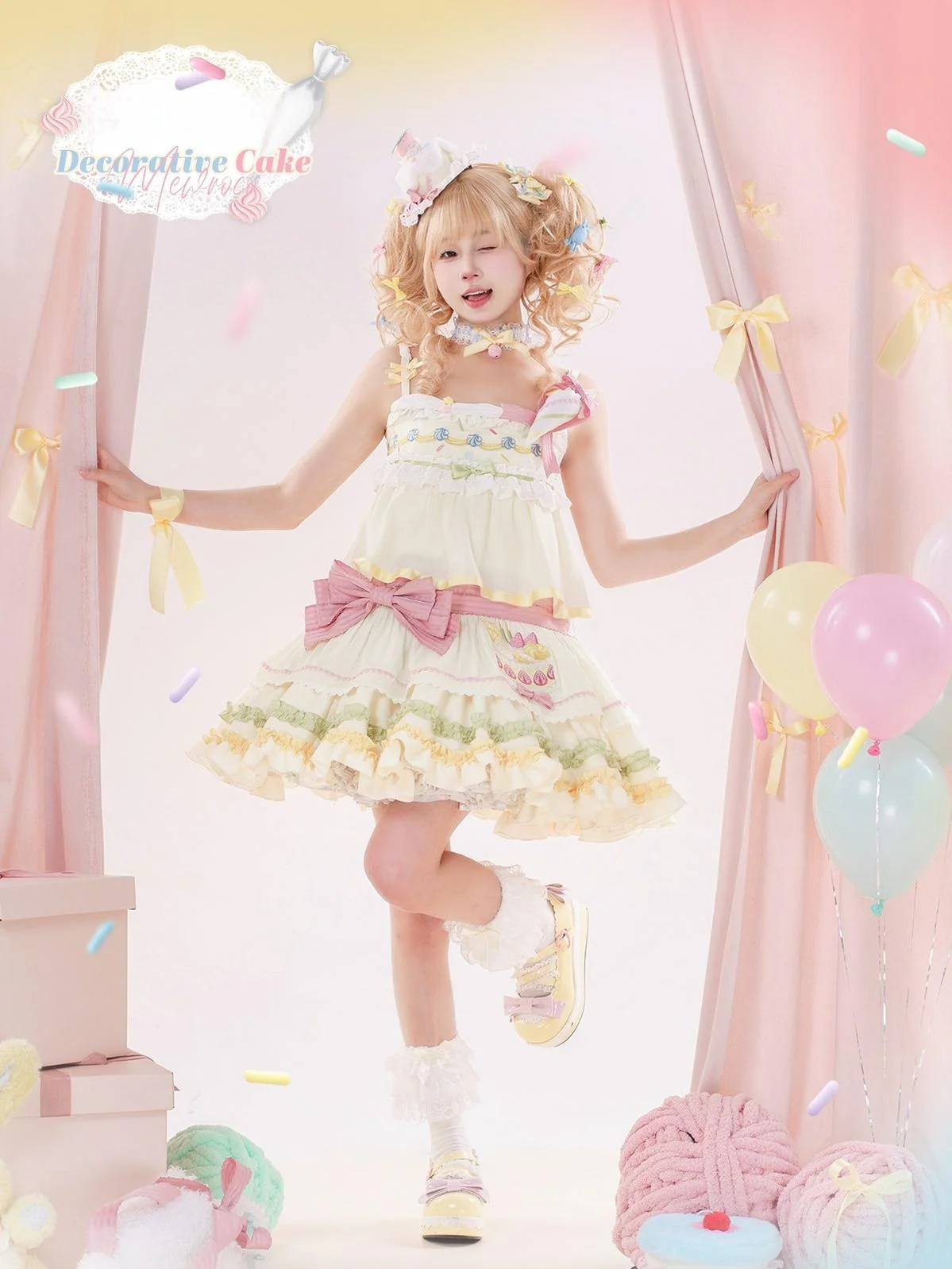 Decorative Cake - Sweet Lolita JSK Camisole Jumper Dress - Image 9