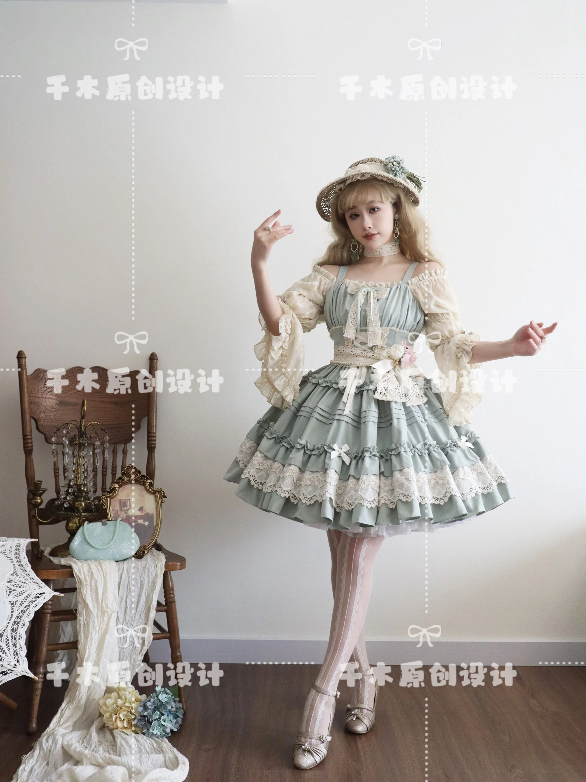 Qianmu - Vivian - Sweet Lolita JSK Doll Lolita Tiered Ruffles Dress - Image 10