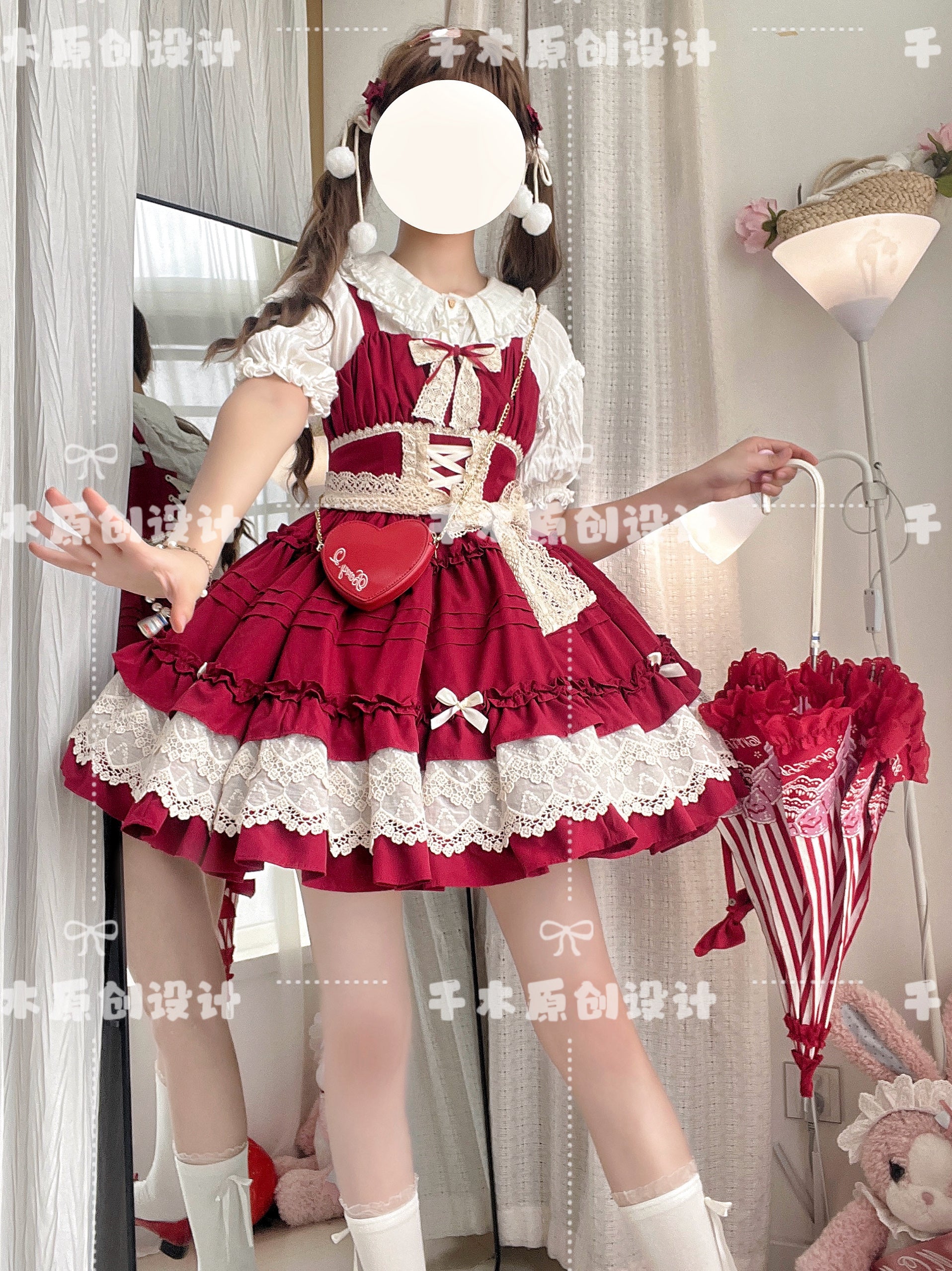 Qianmu - Vivian - Sweet Lolita JSK Doll Lolita Tiered Ruffles Dress - Image 5