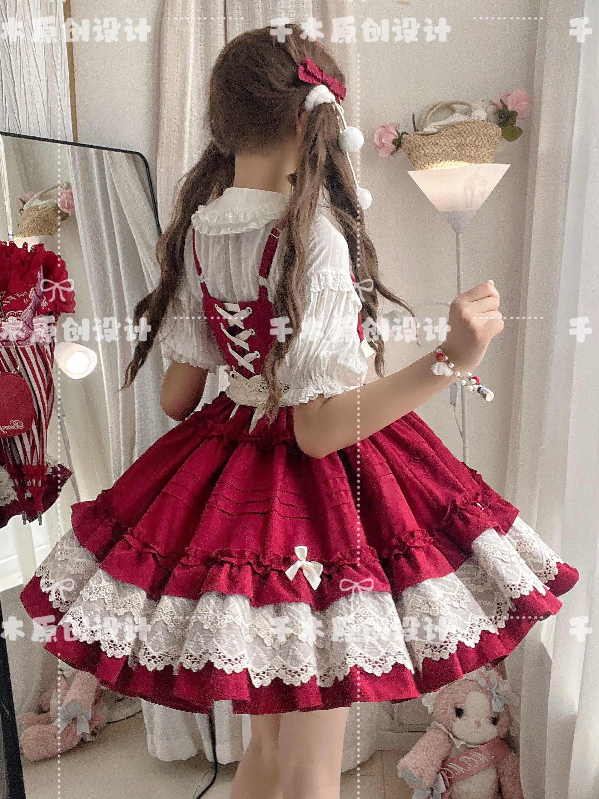 Qianmu - Vivian - Sweet Lolita JSK Doll Lolita Tiered Ruffles Dress - Image 7