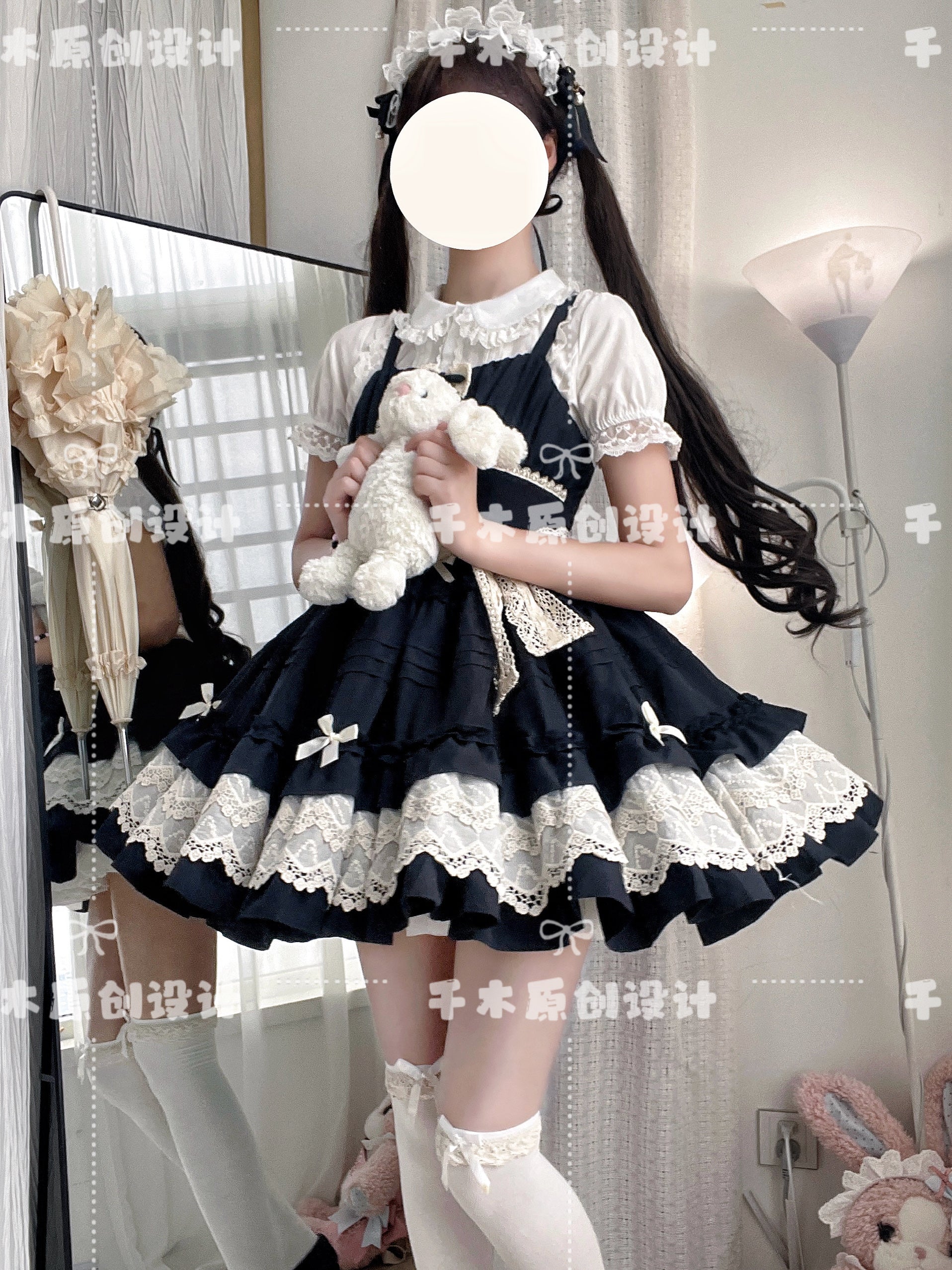 Qianmu - Vivian - Sweet Lolita JSK Doll Lolita Tiered Ruffles Dress - Image 9