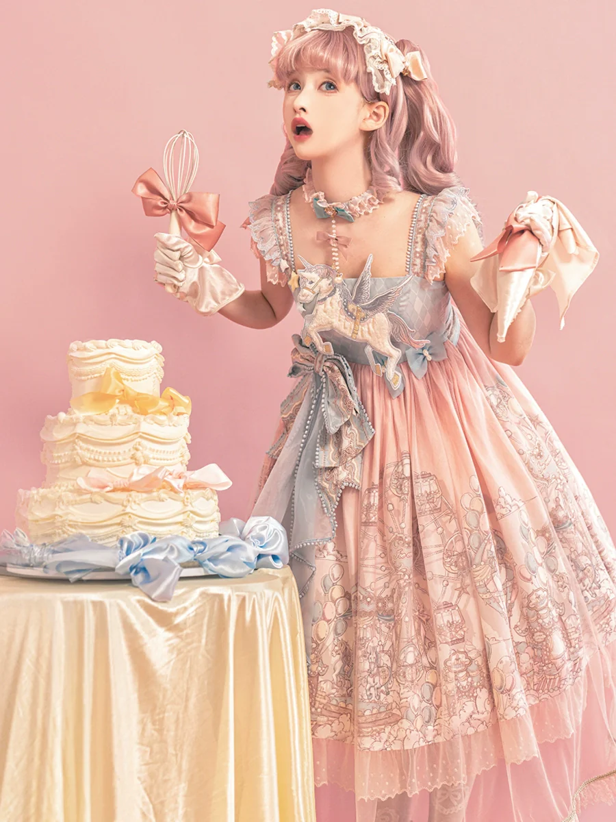 Designer Gift - CloudPlay - Sweet Lolita JSK Dress, Carousel Print - Image 5