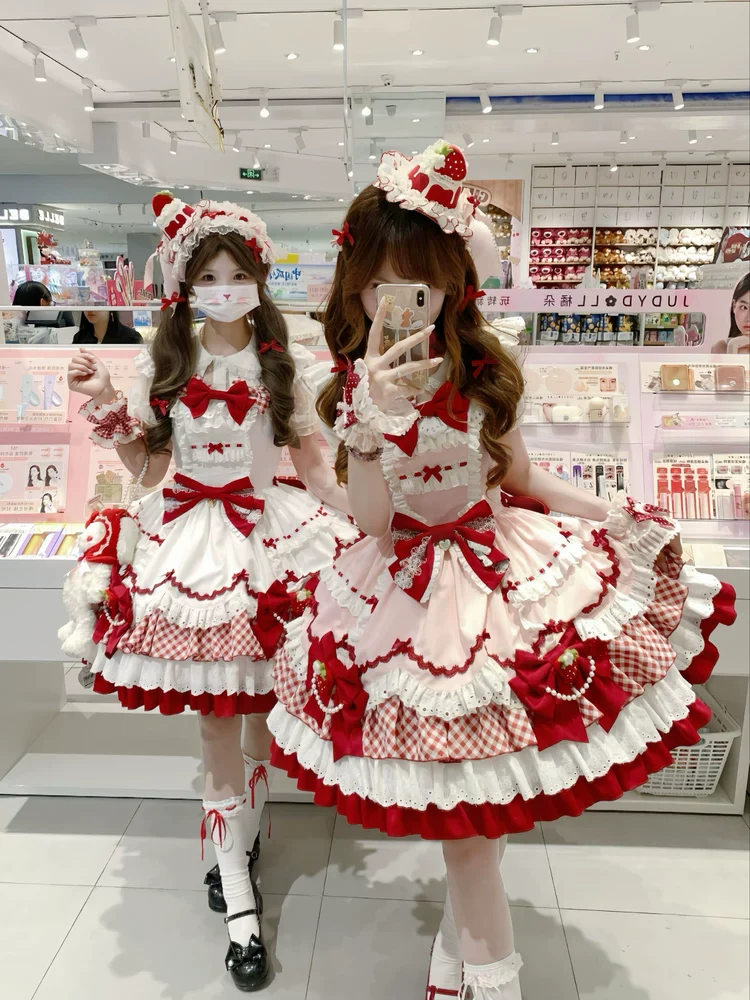 Berry Sweetheart - Sweet Lolita JSK Dress, Four Tiered Hem - Image 18
