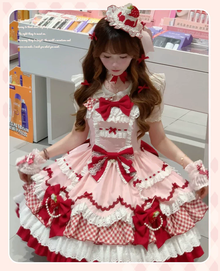 Berry Sweetheart - Sweet Lolita JSK Dress, Four Tiered Hem - Image 20