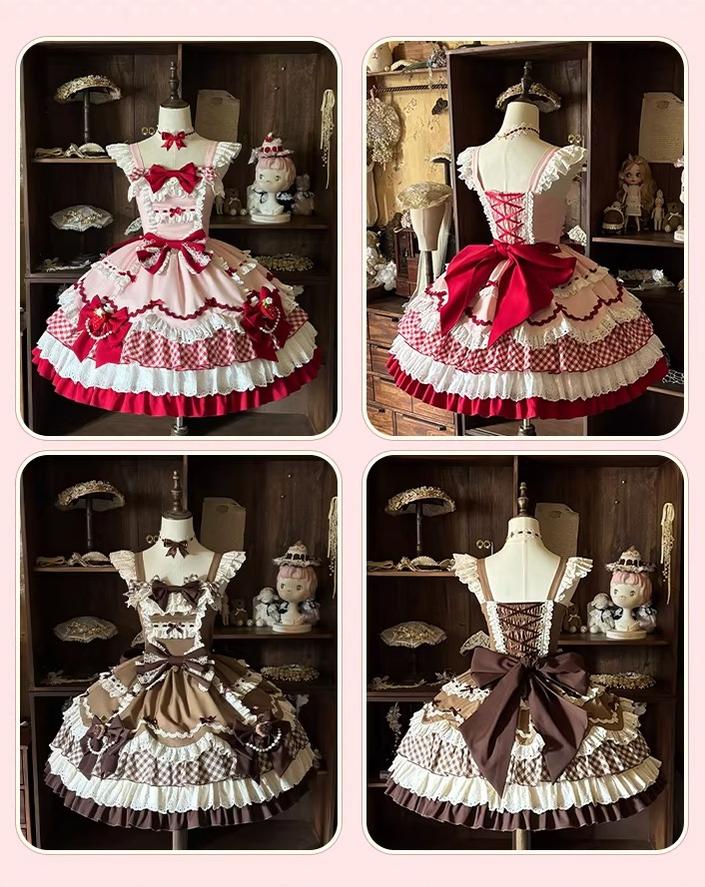 Berry Sweetheart - Sweet Lolita JSK Dress, Four Tiered Hem - Image 7