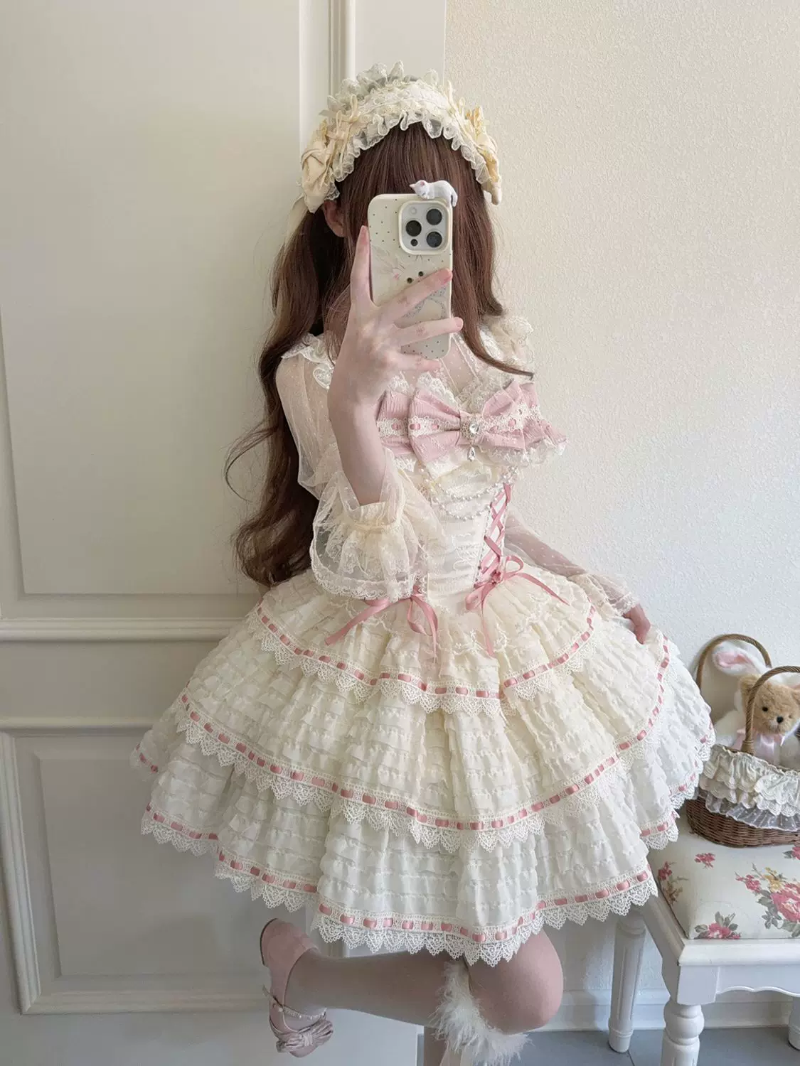 Floral Elegy - Sweet Lolita JSK Dress, Tiered Hem - Image 17