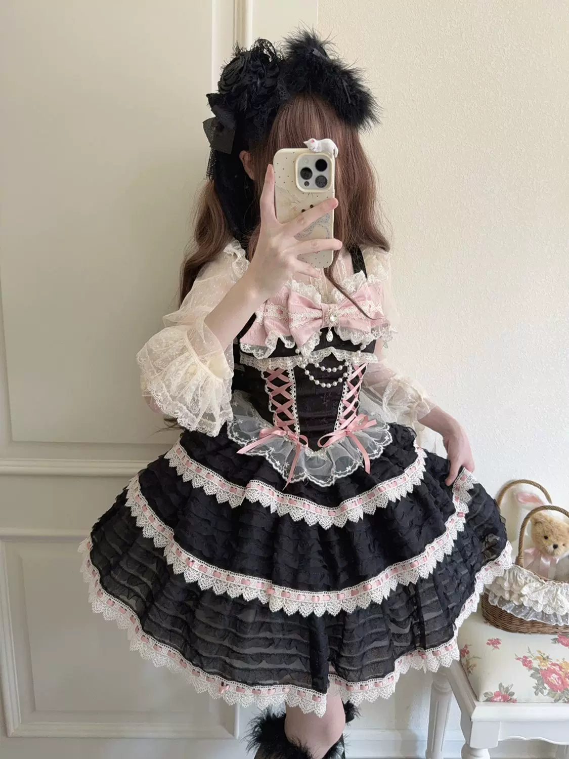 Floral Elegy - Sweet Lolita JSK Dress, Tiered Hem - Image 23