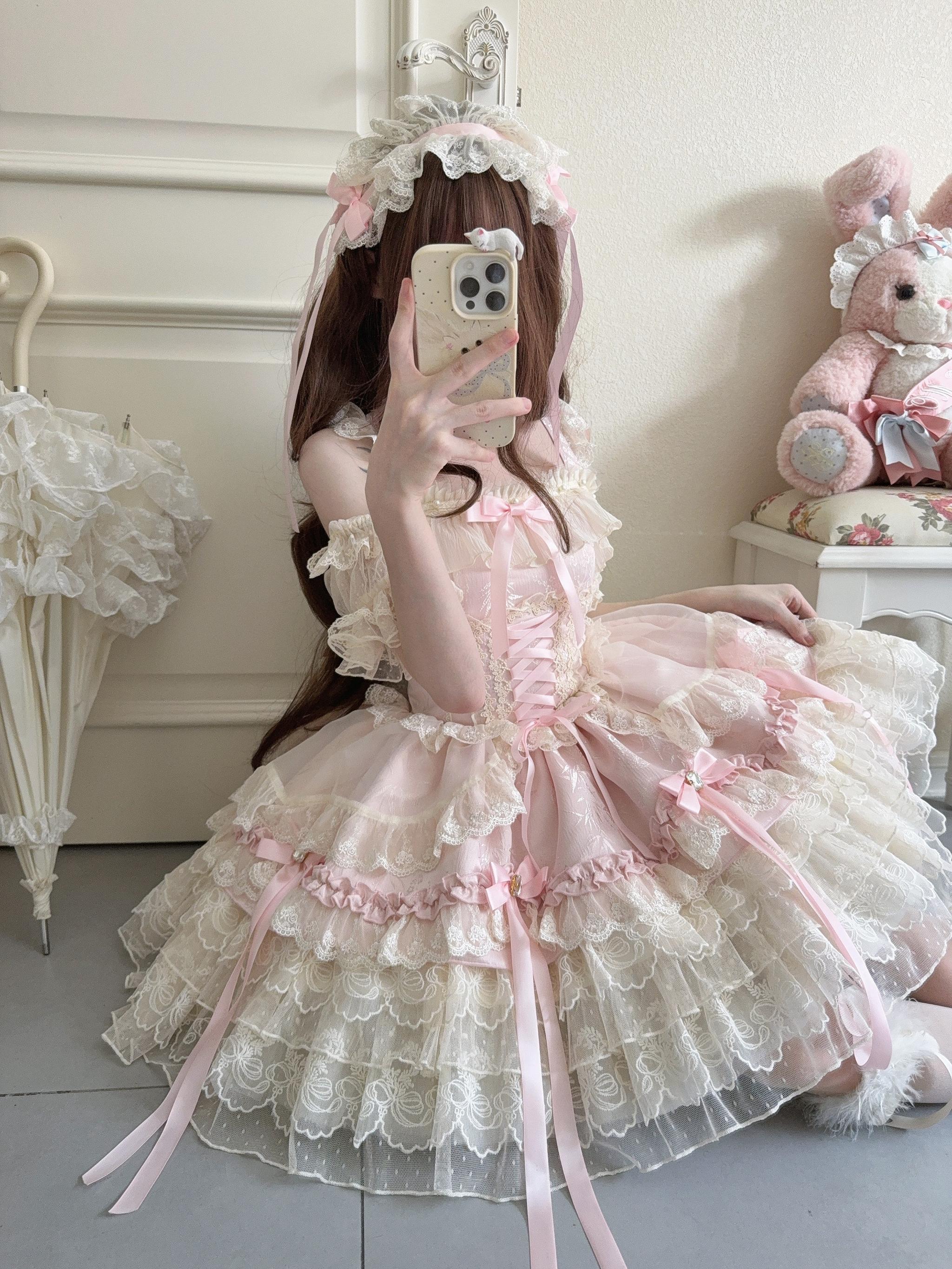 Ribbons of Love - Sweet Lolita JSK Dress, Tiered Ruffles - Image 14