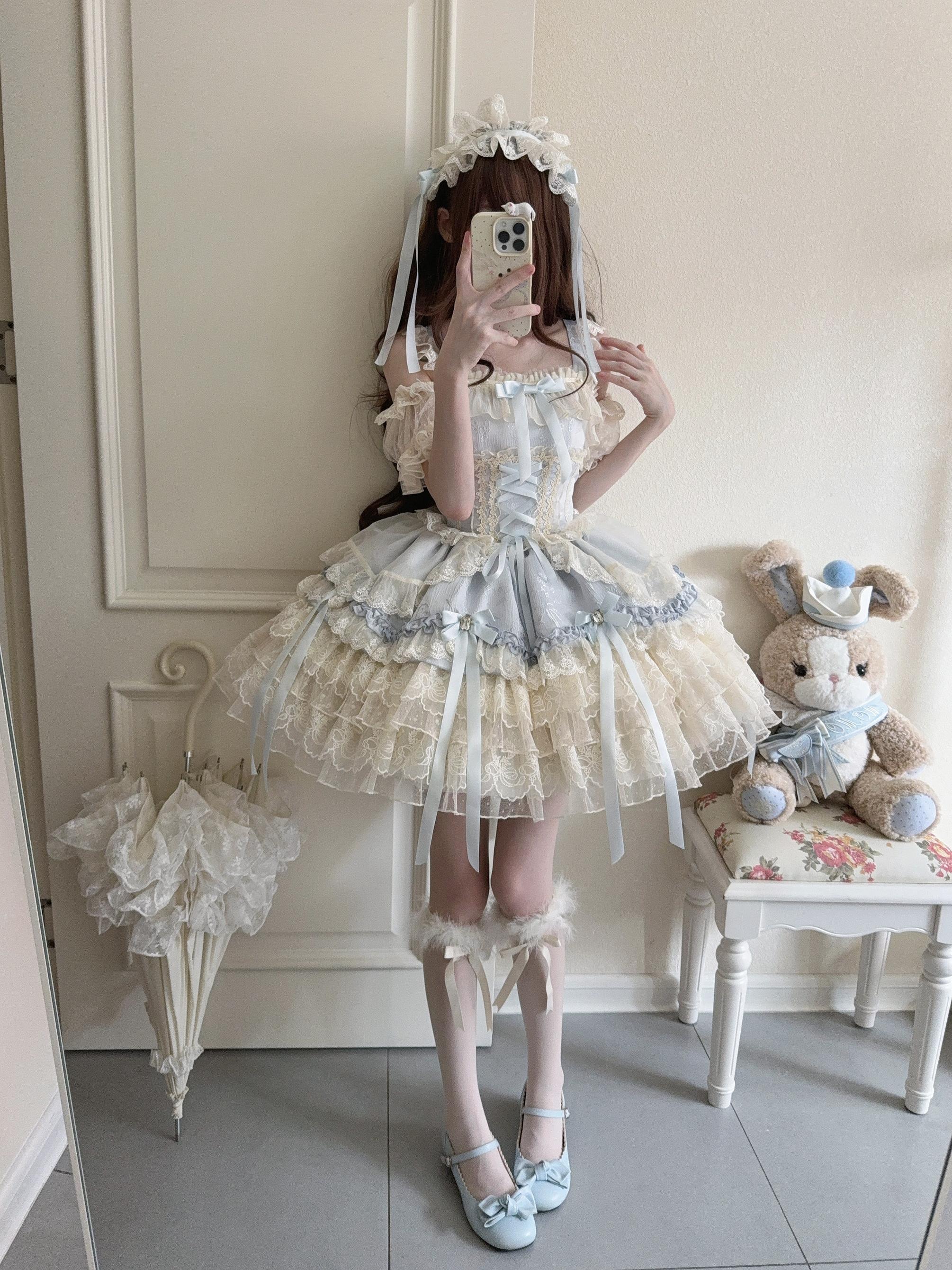 Ribbons of Love - Sweet Lolita JSK Dress, Tiered Ruffles - Image 16