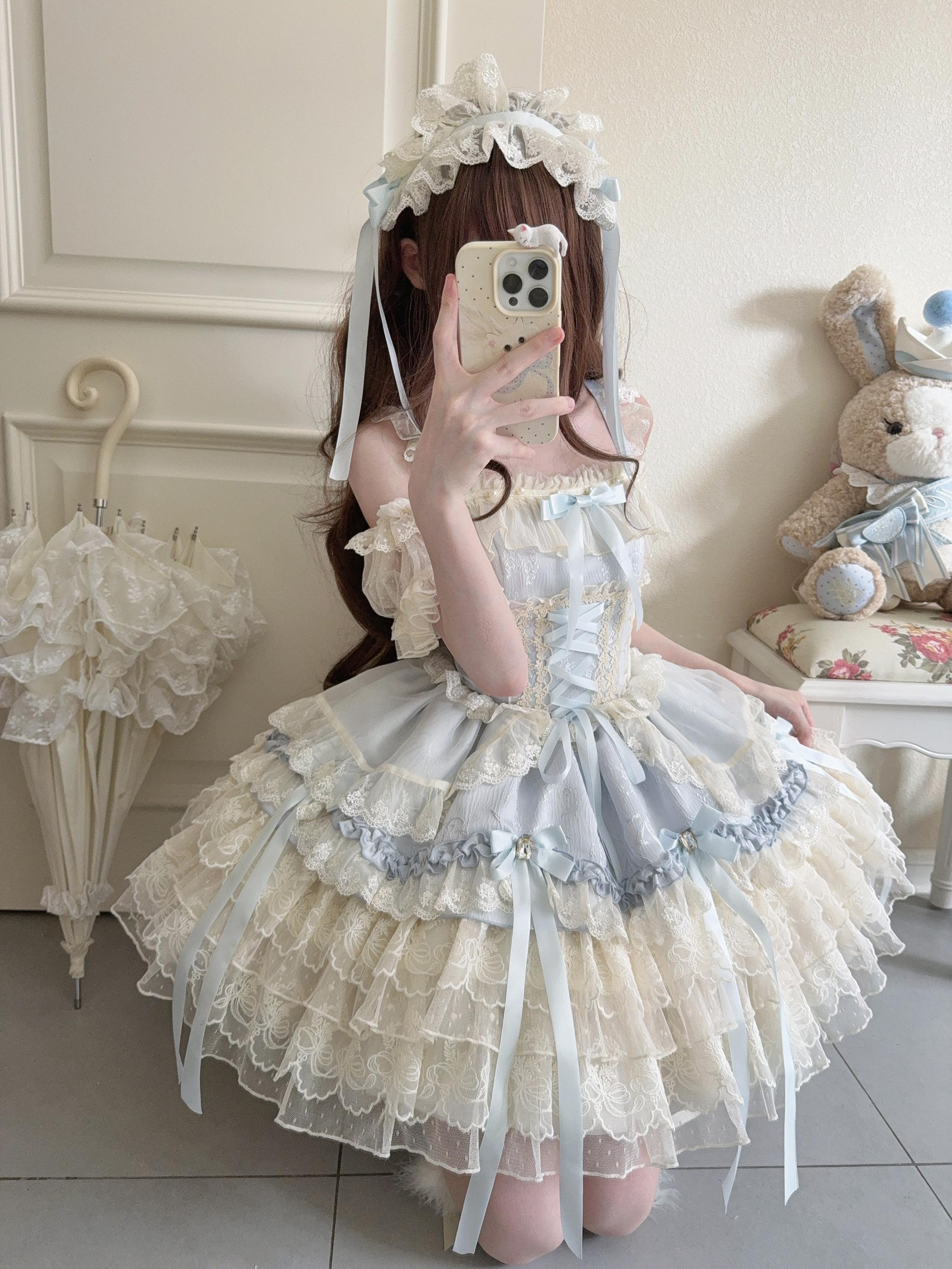 Ribbons of Love - Sweet Lolita JSK Dress, Tiered Ruffles - Image 17