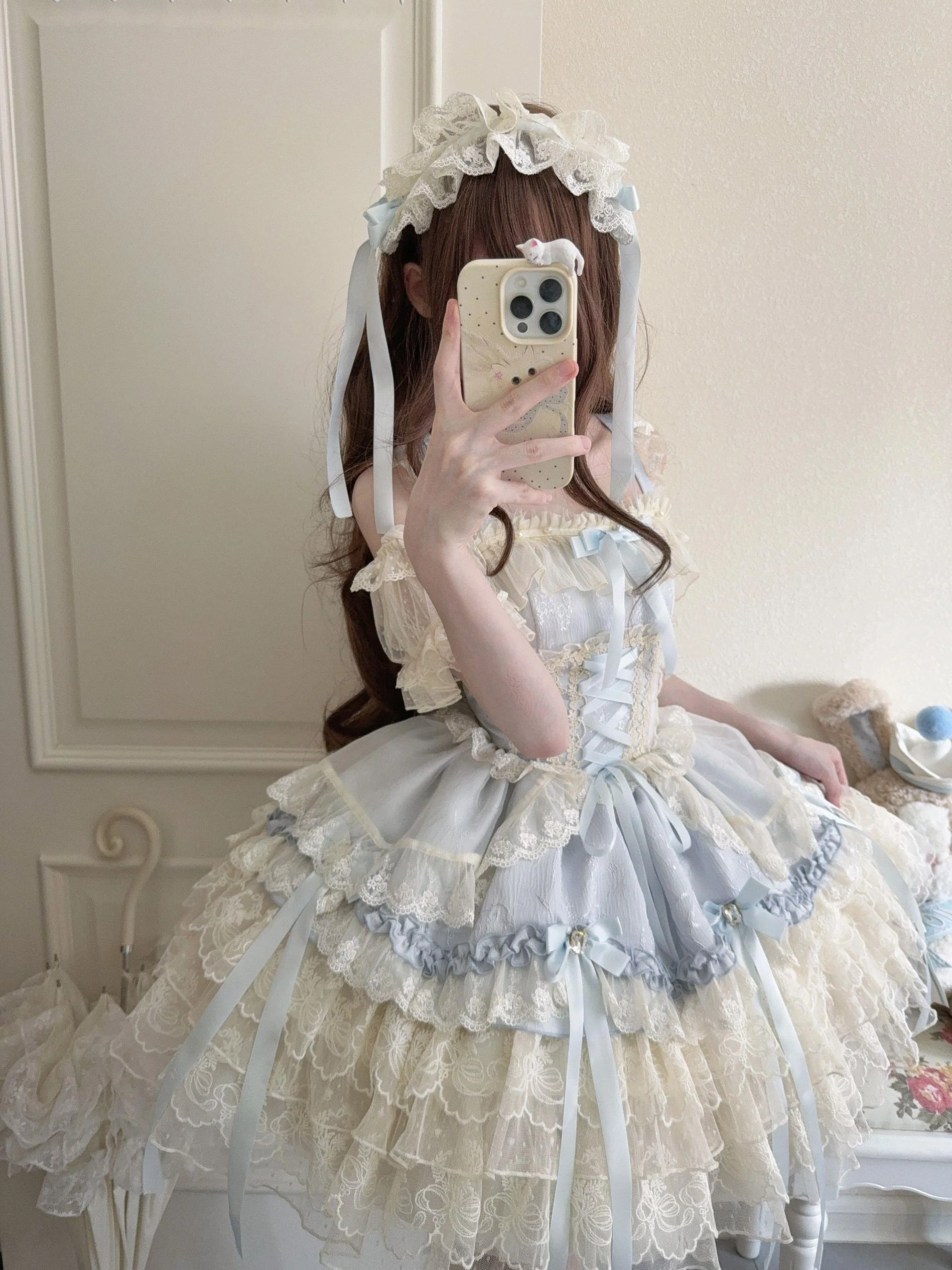 Ribbons of Love - Sweet Lolita JSK Dress, Tiered Ruffles - Image 18