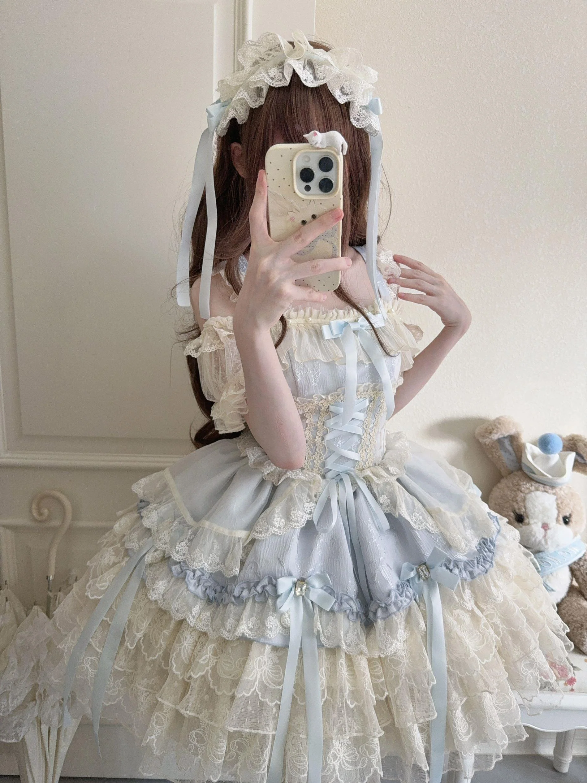Ribbons of Love - Sweet Lolita JSK Dress, Tiered Ruffles - Image 19