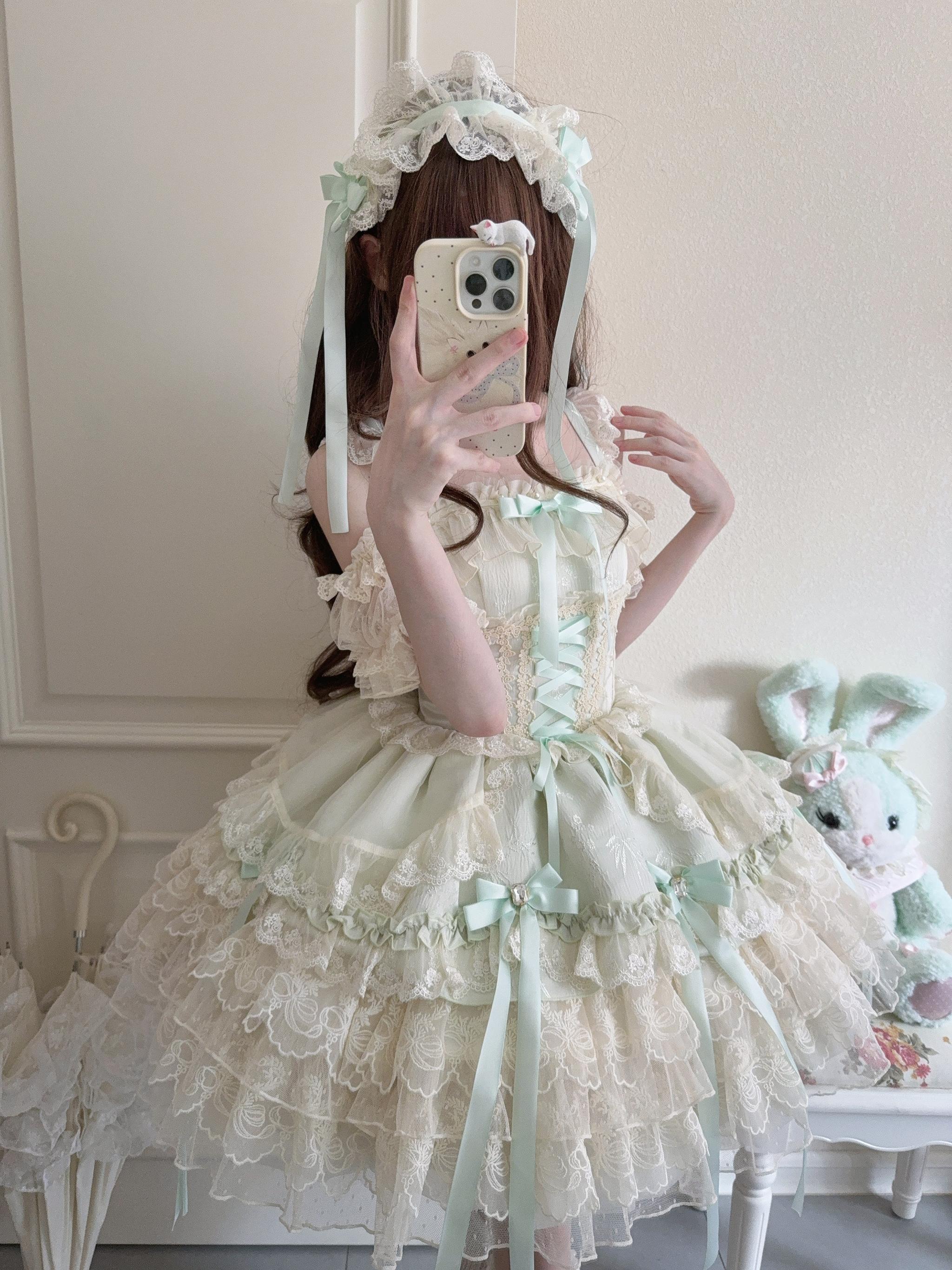 Ribbons of Love - Sweet Lolita JSK Dress, Tiered Ruffles - Image 26