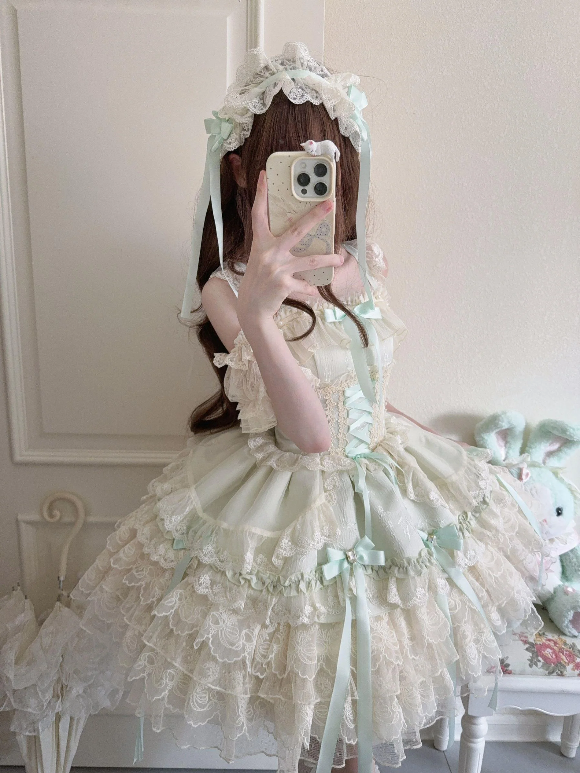 Ribbons of Love - Sweet Lolita JSK Dress, Tiered Ruffles - Image 29