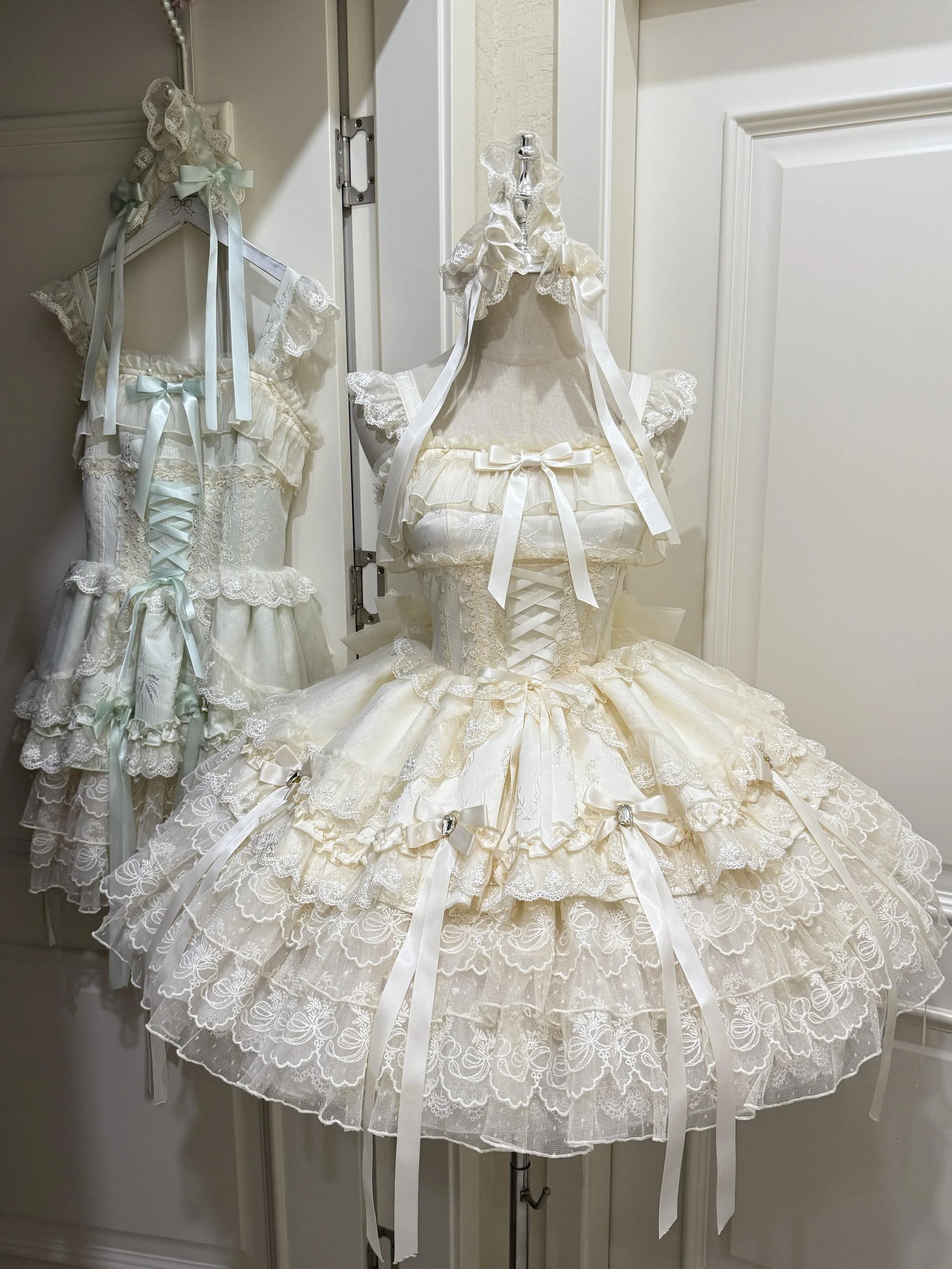 Ribbons of Love - Sweet Lolita JSK Dress, Tiered Ruffles - Image 36