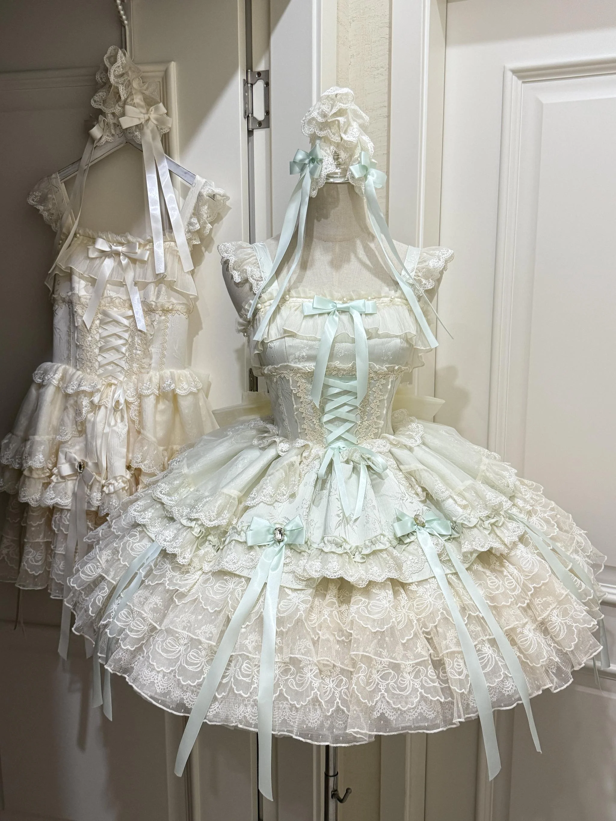 Ribbons of Love - Sweet Lolita JSK Dress, Tiered Ruffles - Image 38