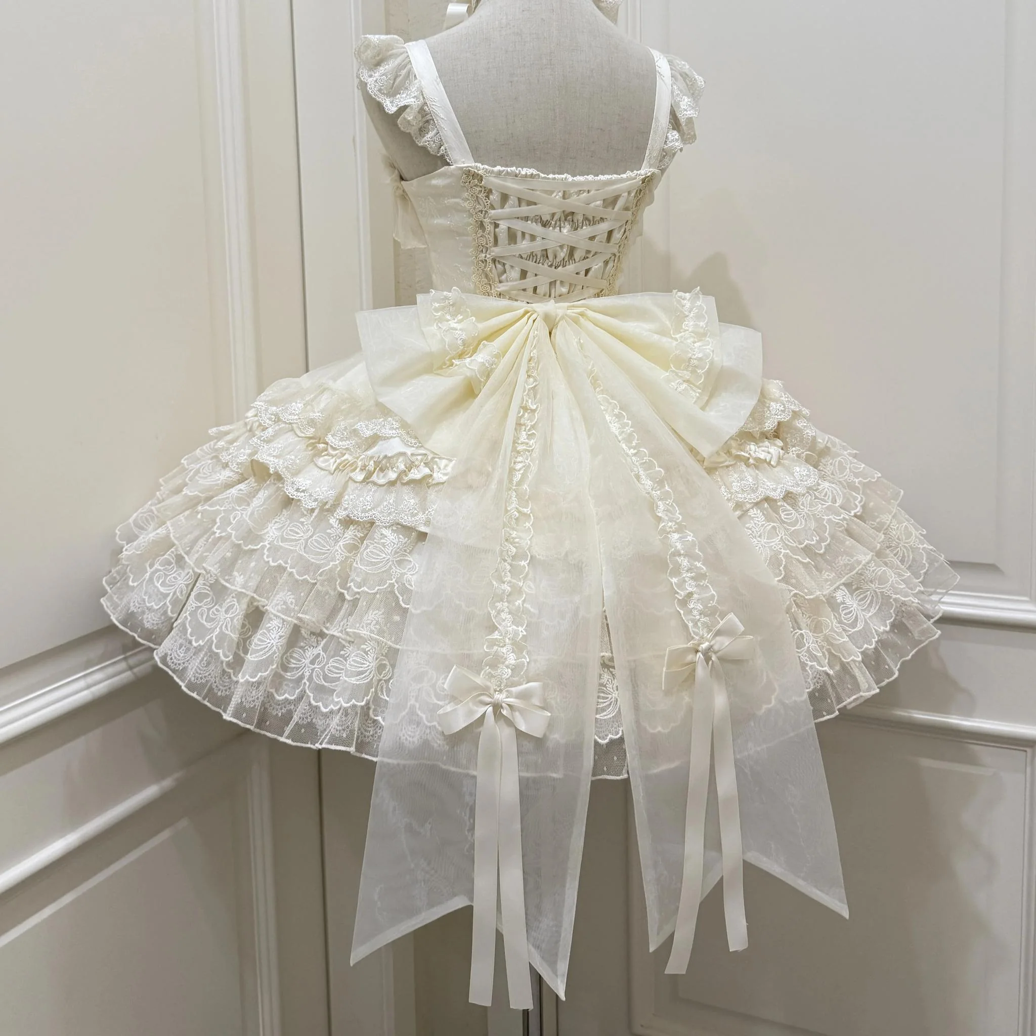 Ribbons of Love - Sweet Lolita JSK Dress, Tiered Ruffles - Image 40