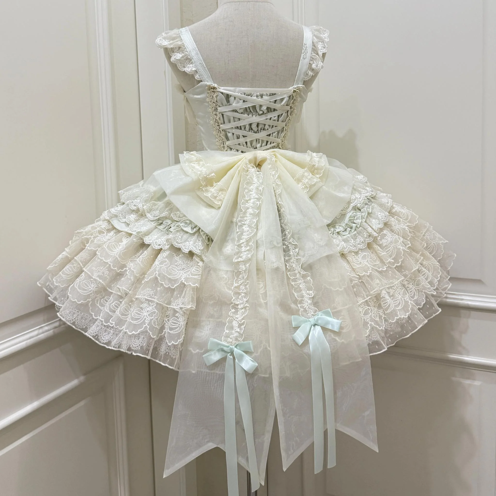 Ribbons of Love - Sweet Lolita JSK Dress, Tiered Ruffles - Image 42