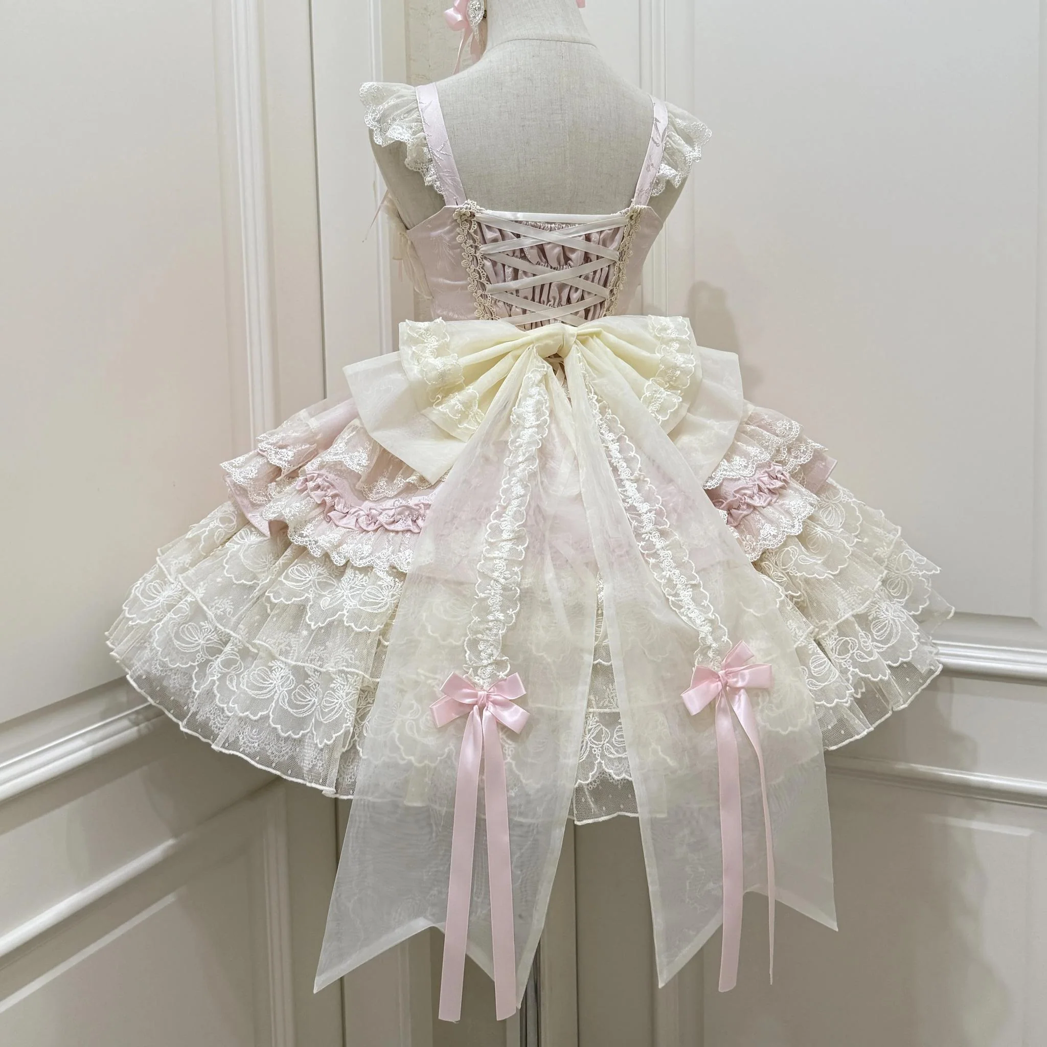 Ribbons of Love - Sweet Lolita JSK Dress, Tiered Ruffles - Image 43