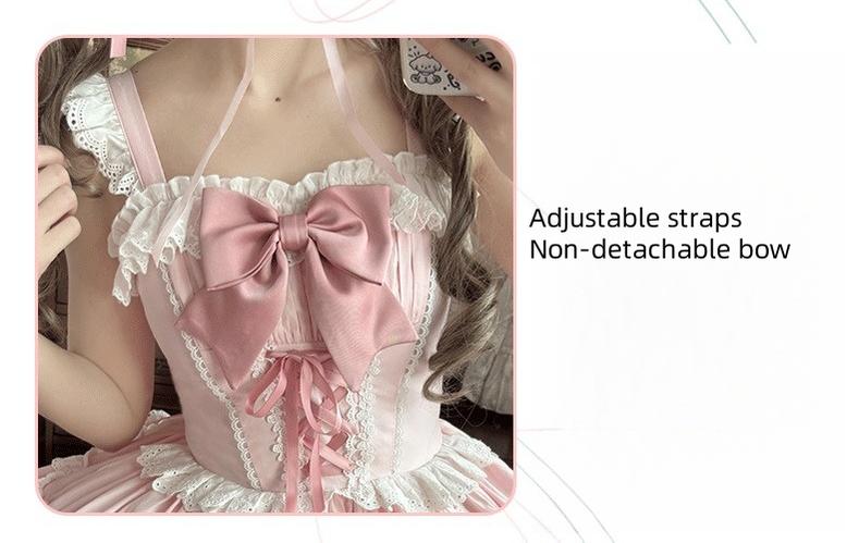 Sweet Mousse - Sweet Lolita JSK in Playful Colors with Bow Decoration - Image 10