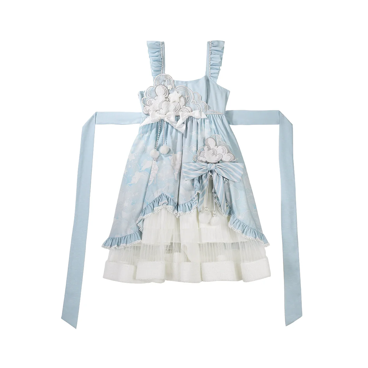 Cloudscape Dream - Sweet Lolita JSK Suit, Fleece Cape - Image 9