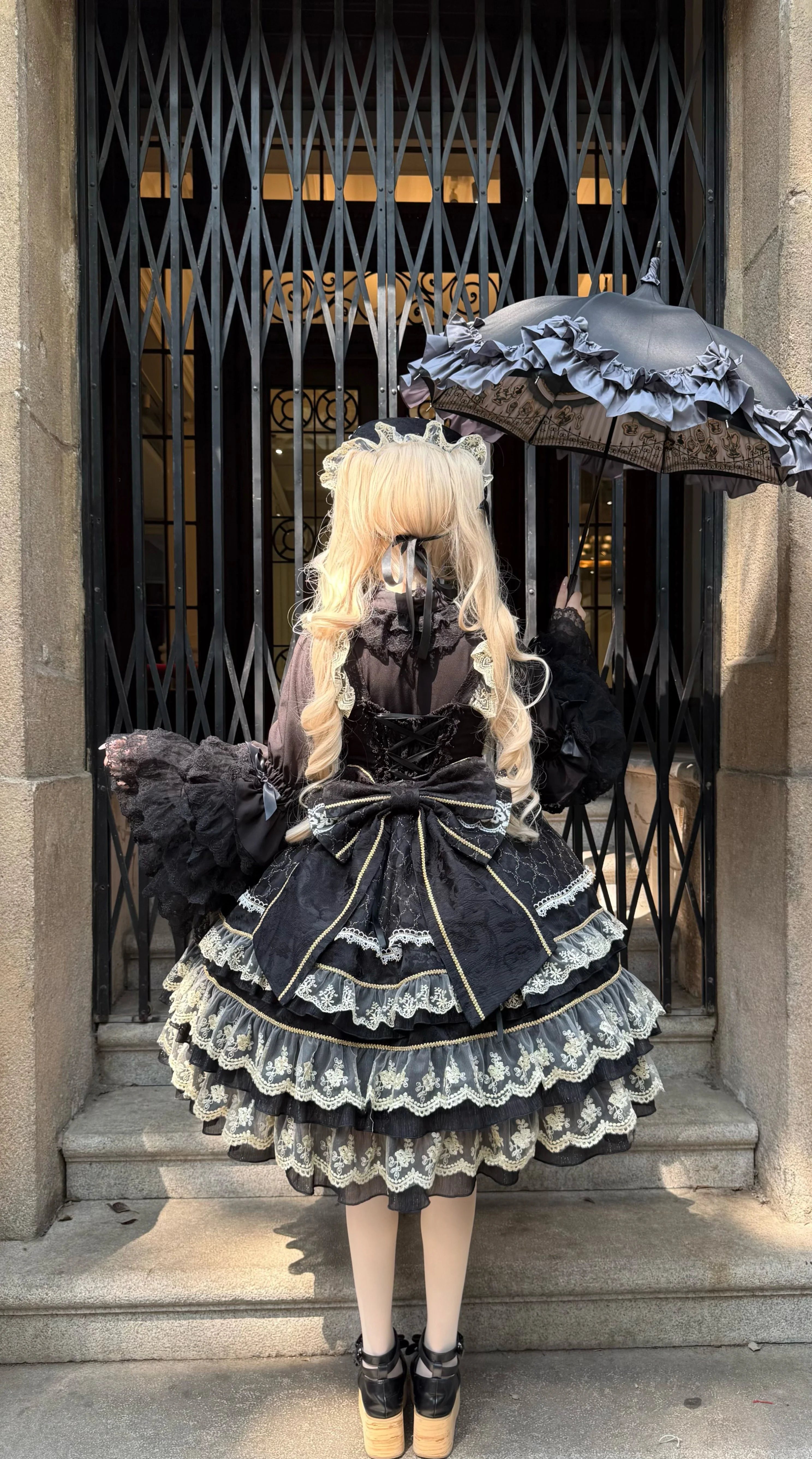 Hanguliang - Gem Crown - Sweet Lolita JSK Suit Tiered Ruffles Doll-Like Dress and BNT - Image 45