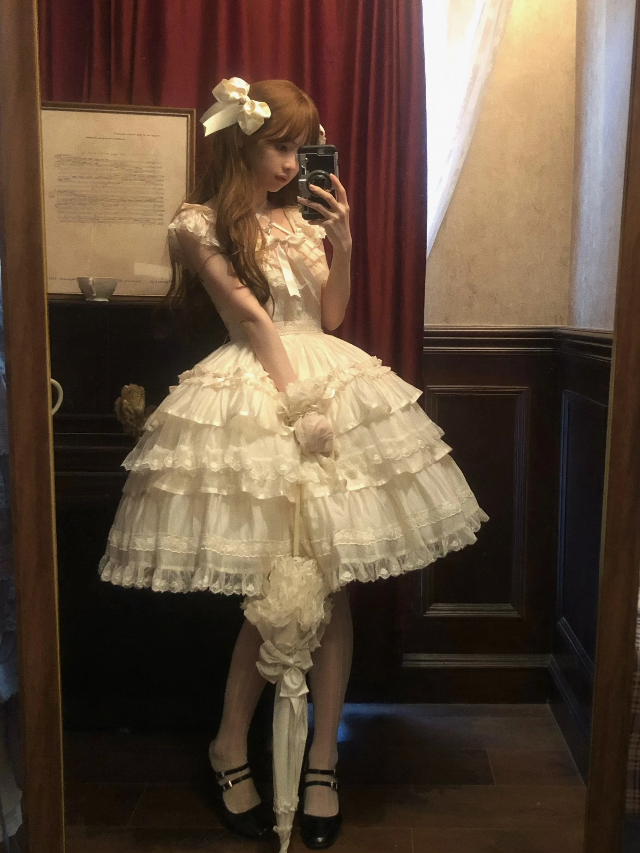 Summer Evening Banquet - Sweet Lolita JSK with Tiered Ruffle Design and Hat - Image 18