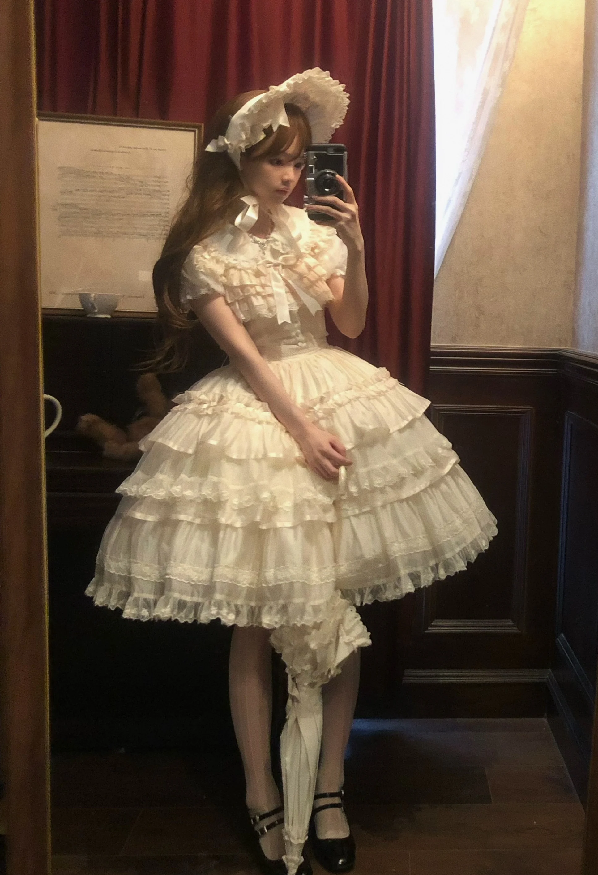 Summer Evening Banquet - Sweet Lolita JSK with Tiered Ruffle Design and Hat - Image 19