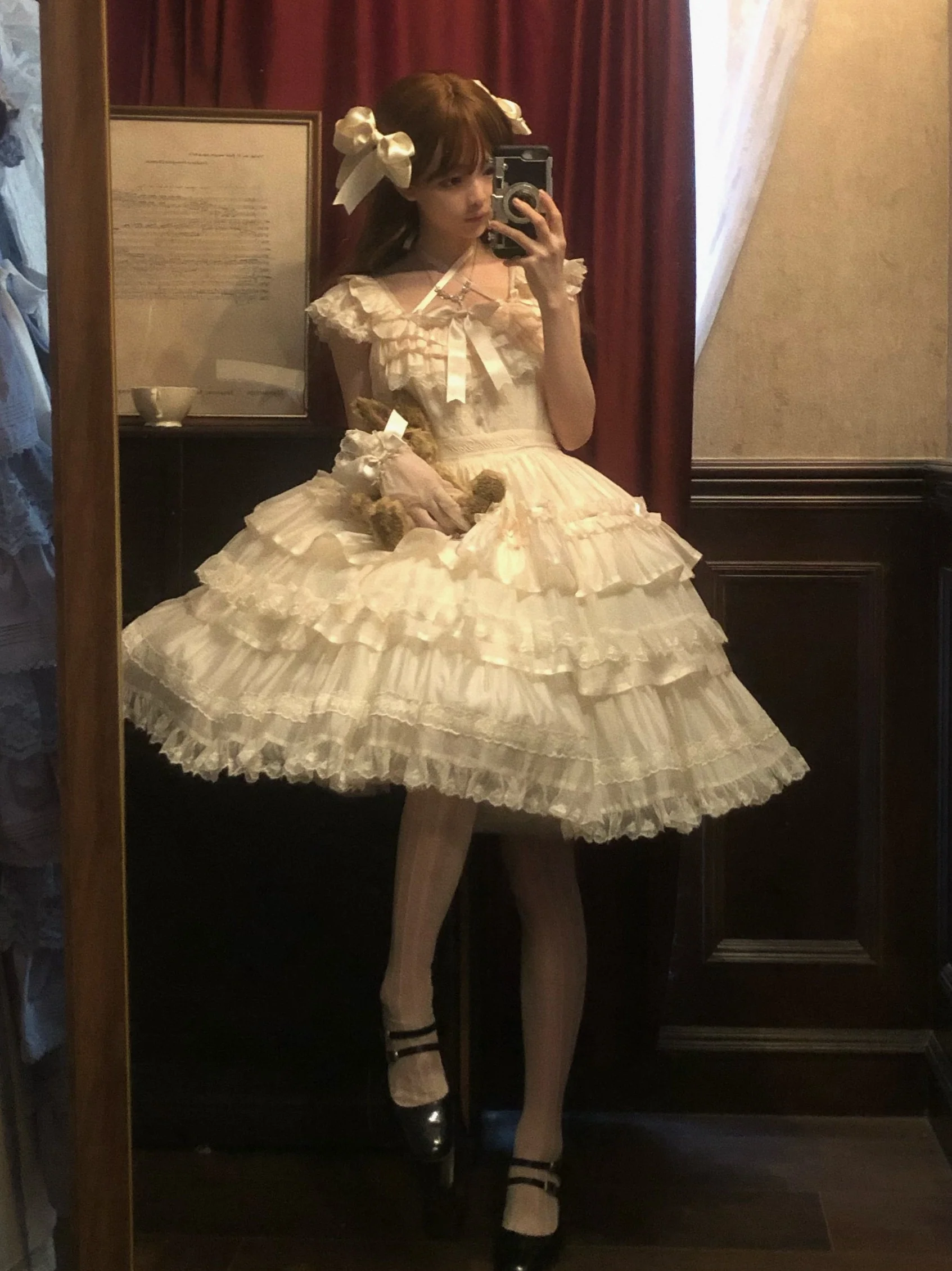 Summer Evening Banquet - Sweet Lolita JSK with Tiered Ruffle Design and Hat - Image 21
