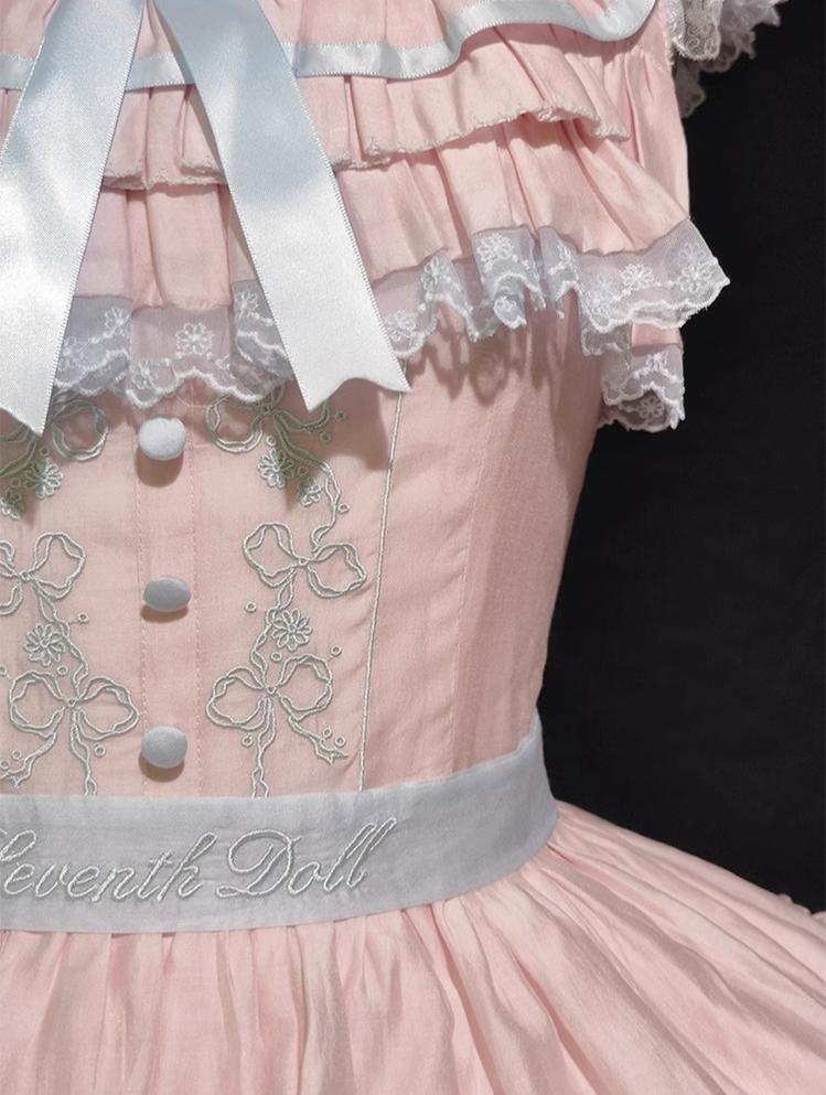 Summer Evening Banquet - Sweet Lolita JSK with Tiered Ruffle Design and Hat - Image 34