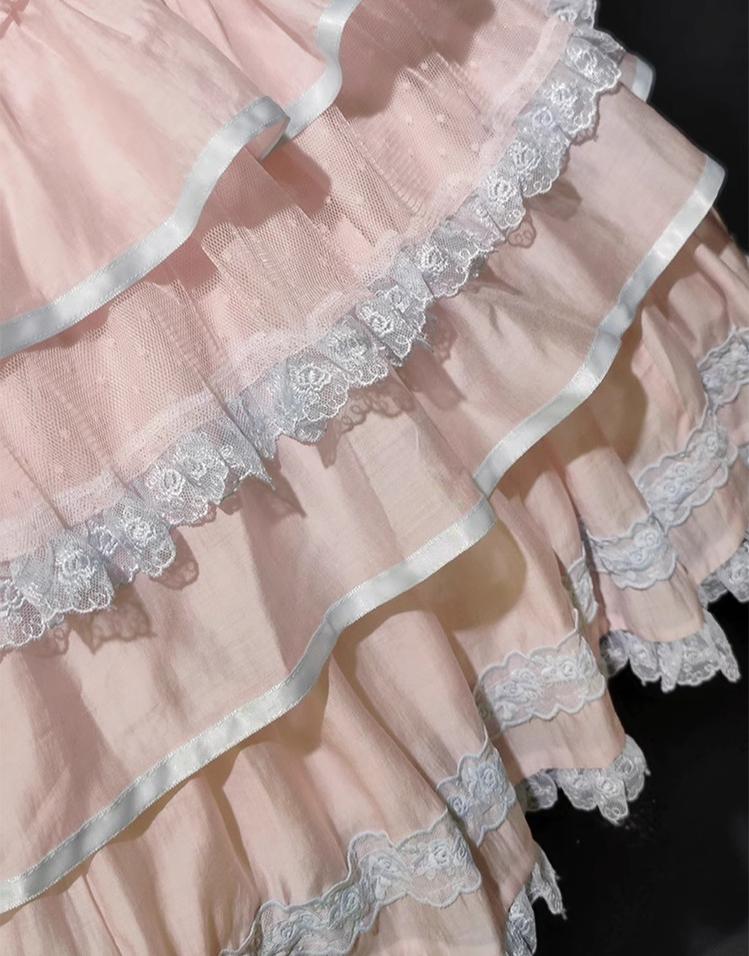 Summer Evening Banquet - Sweet Lolita JSK with Tiered Ruffle Design and Hat - Image 35